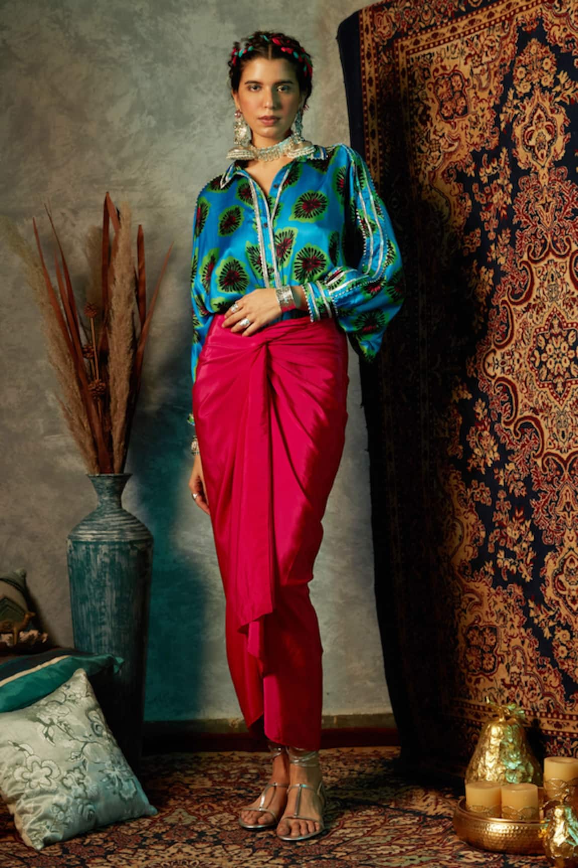 Esha L Amin Draped Sarong Skirt 