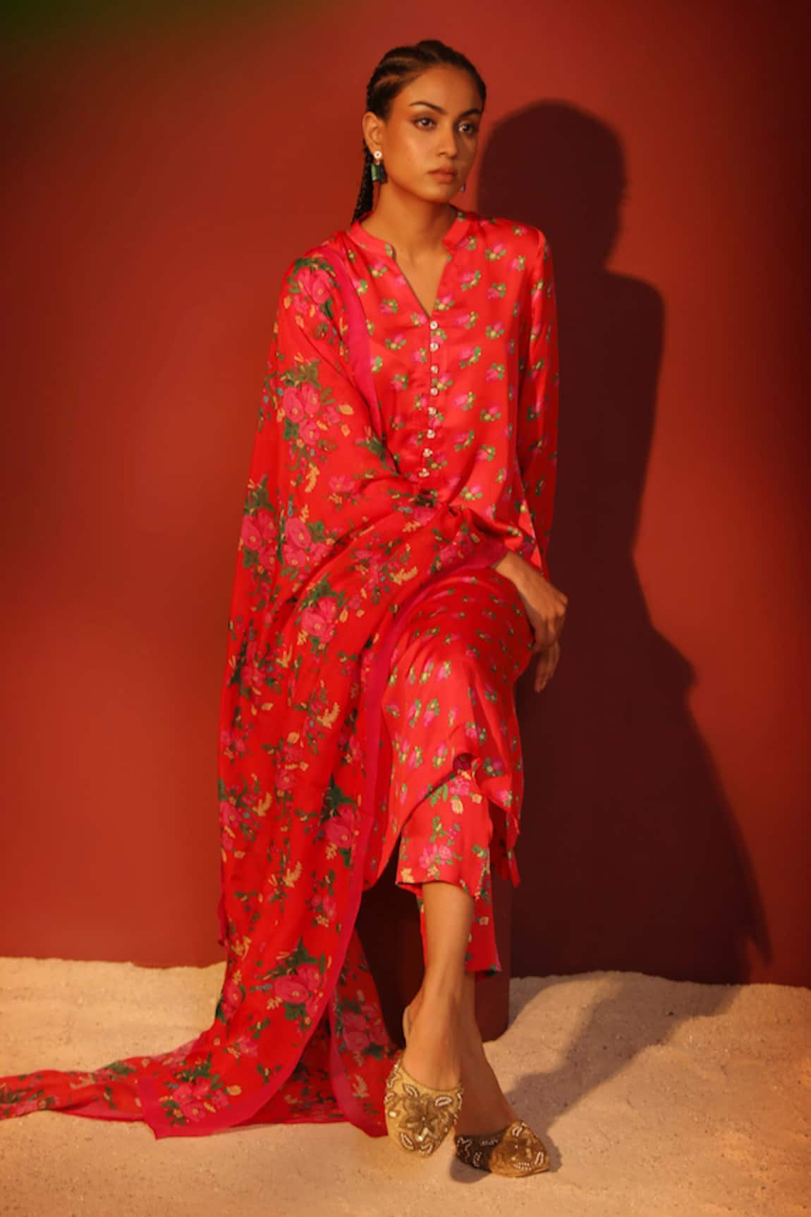Shetab Kazmi Digital Print Kurta Pant Set 