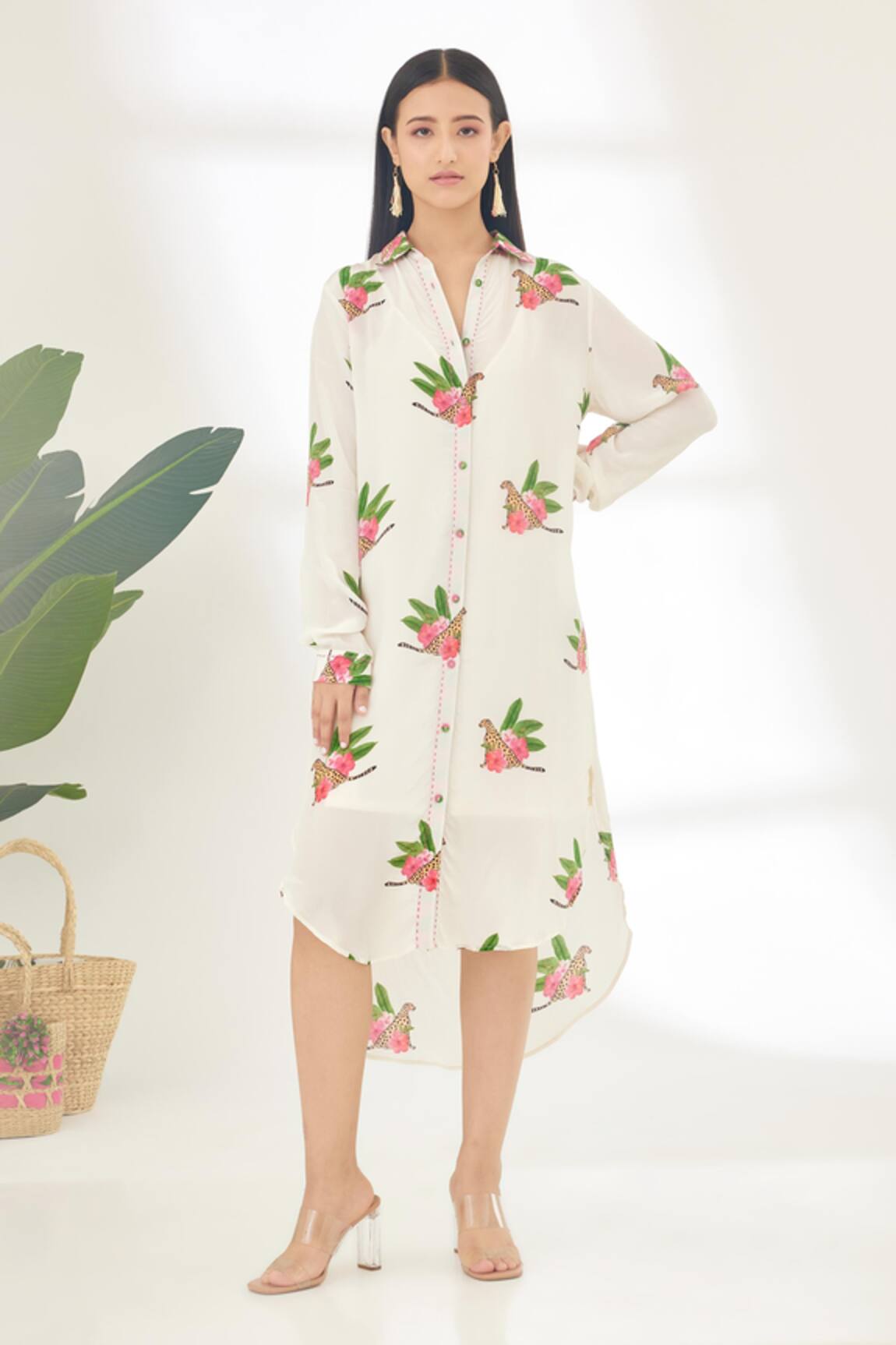 Nikasha Cheetah Hand Painted Shirt Dress