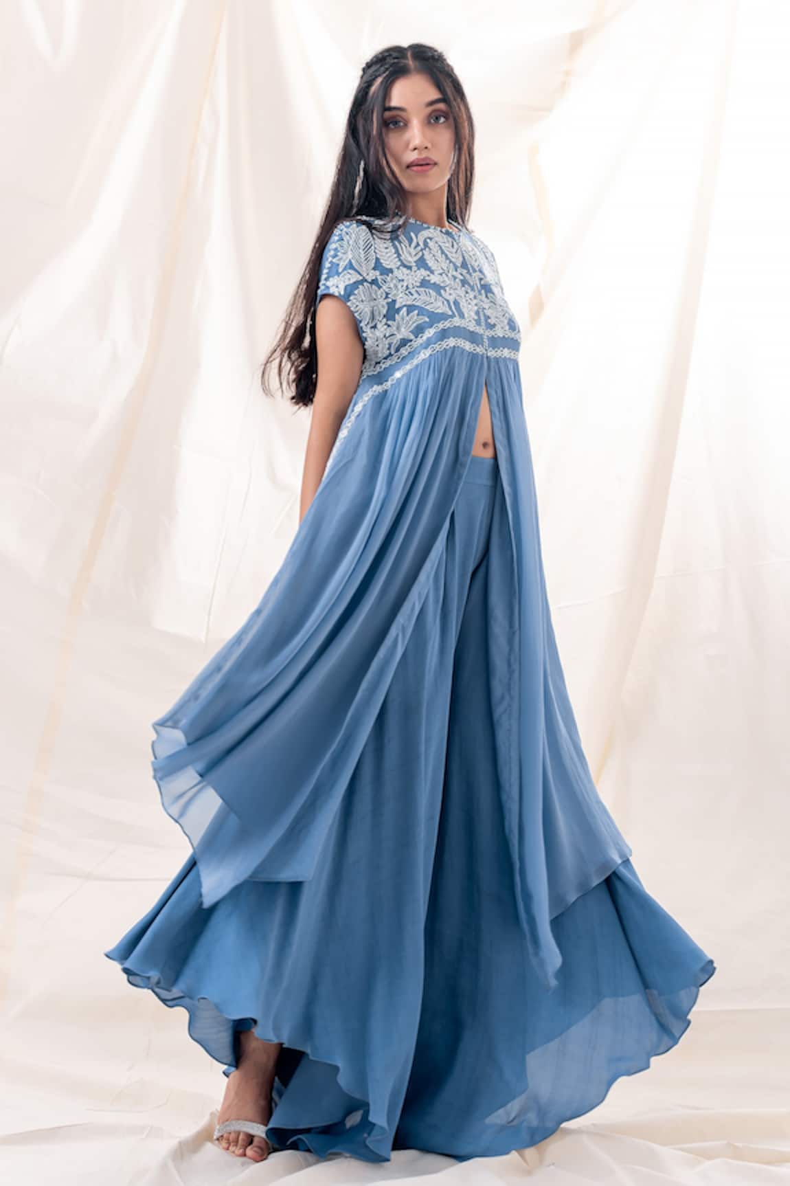 PIRI INDIA Yoke Embroidered Kurta & Palazzo Set