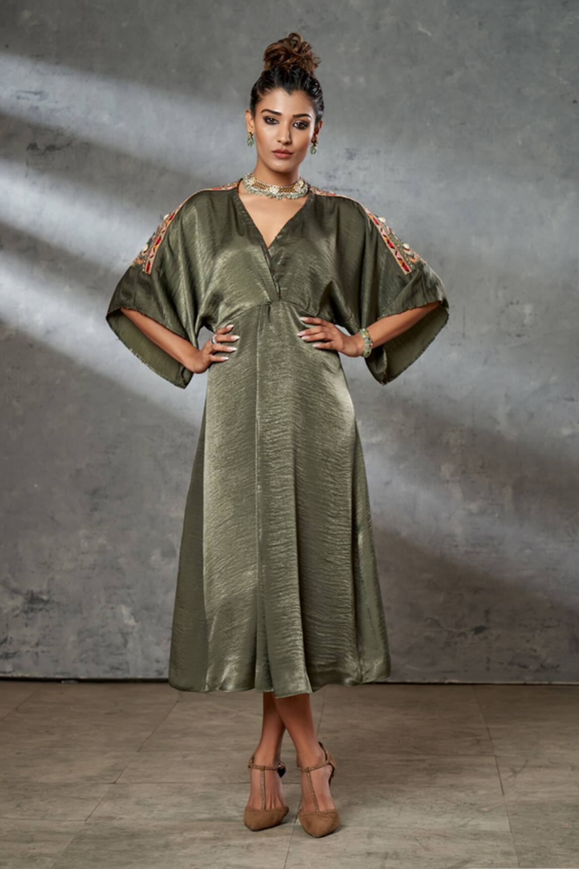 Aditi Somani Silk Suede Kaftan Tunic