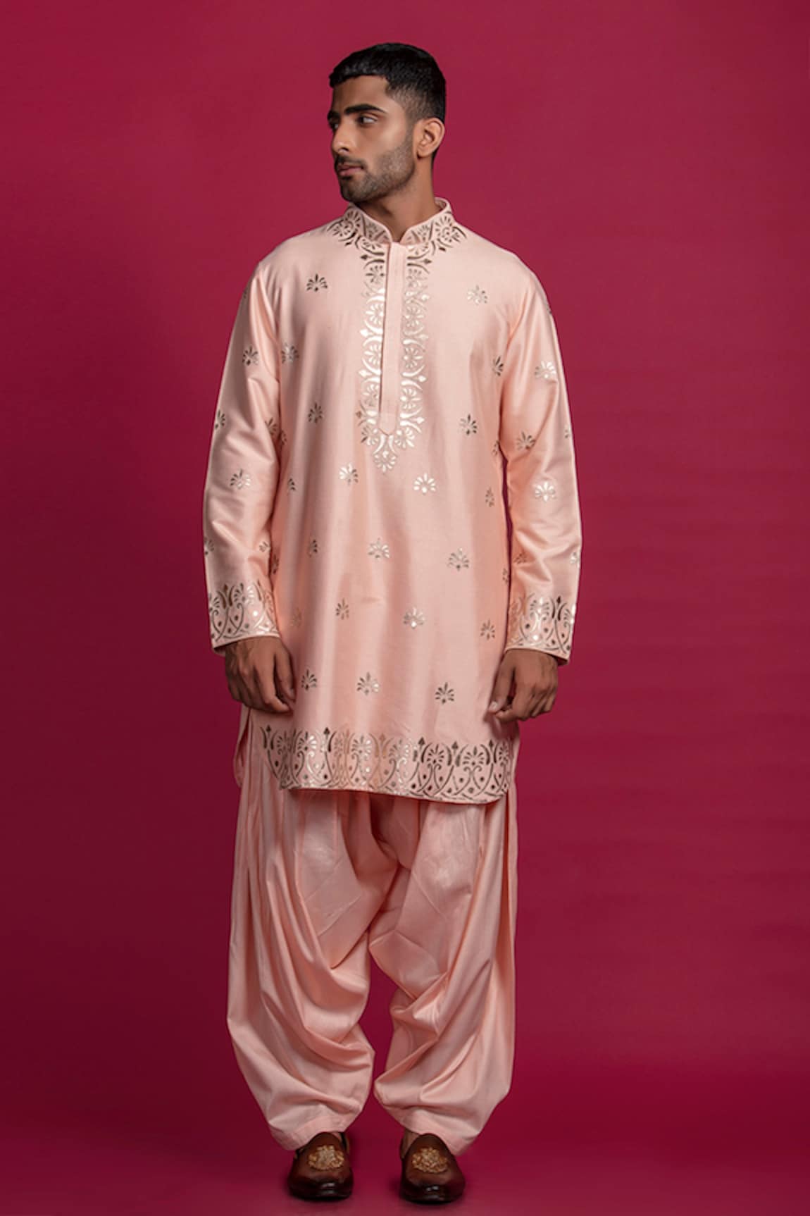 Jayesh Shah Foil Print Kurta & Patiala Pant Set