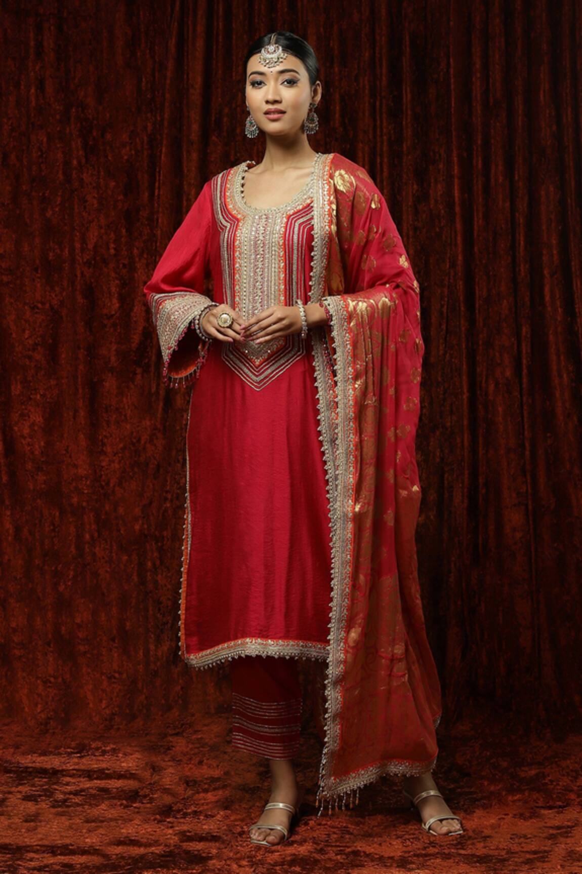 Shikhar Sharma Embroidered Full Sleeve Kurta Pant Set