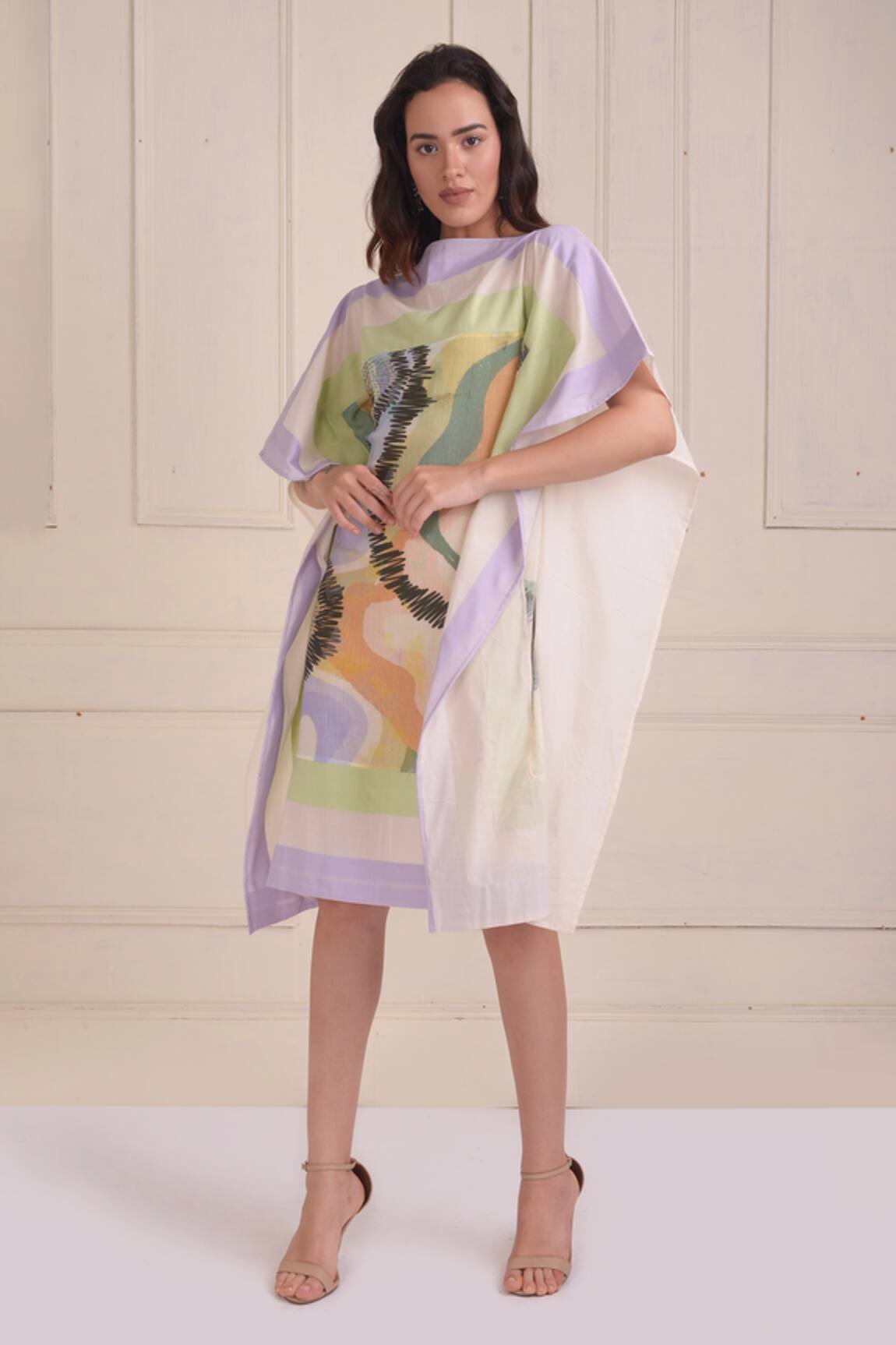 Shwetanga Organic Cotton Printed Scarf Dress 
