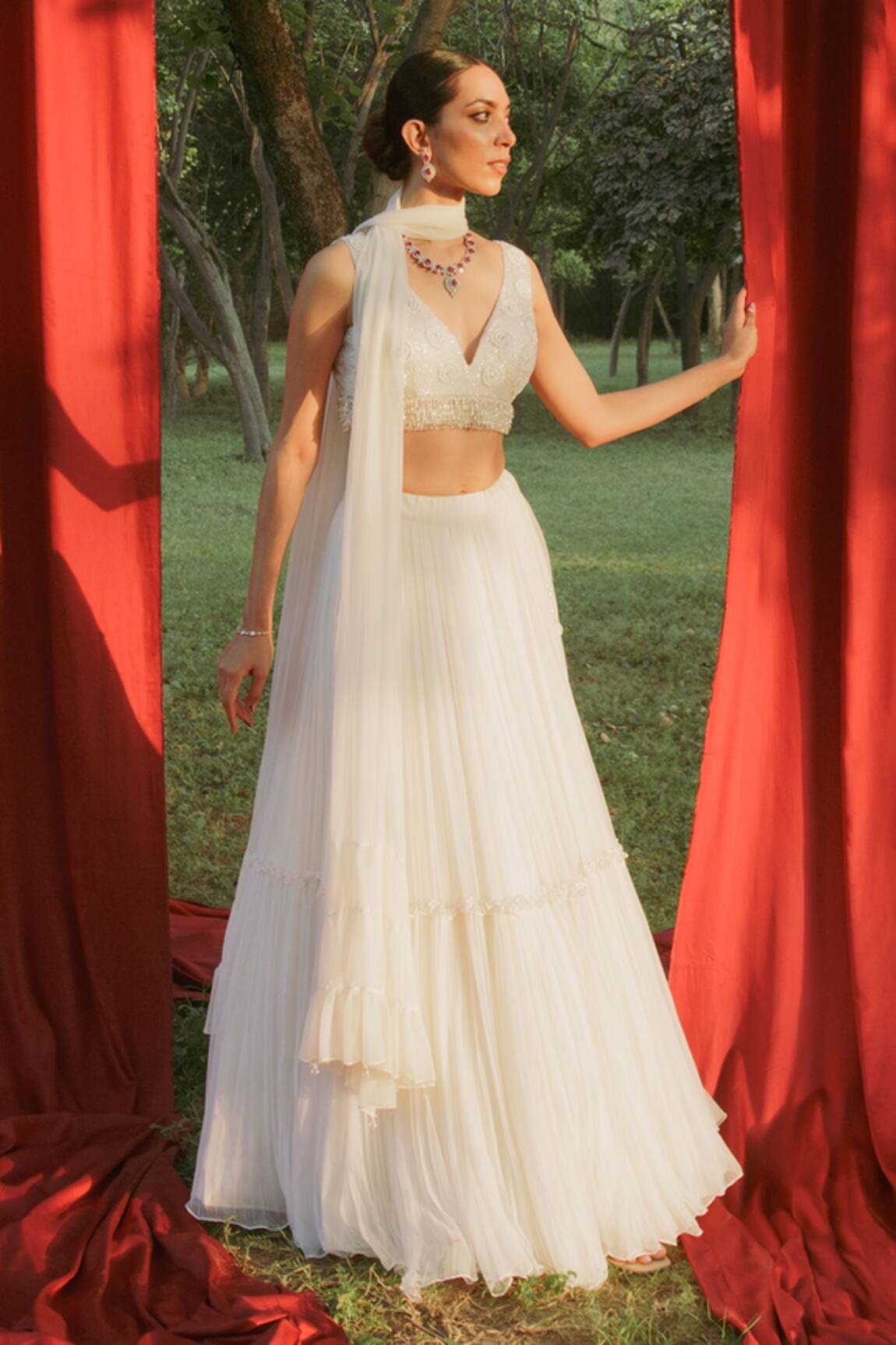 Seeaash Embroidered Blouse Lehenga Set