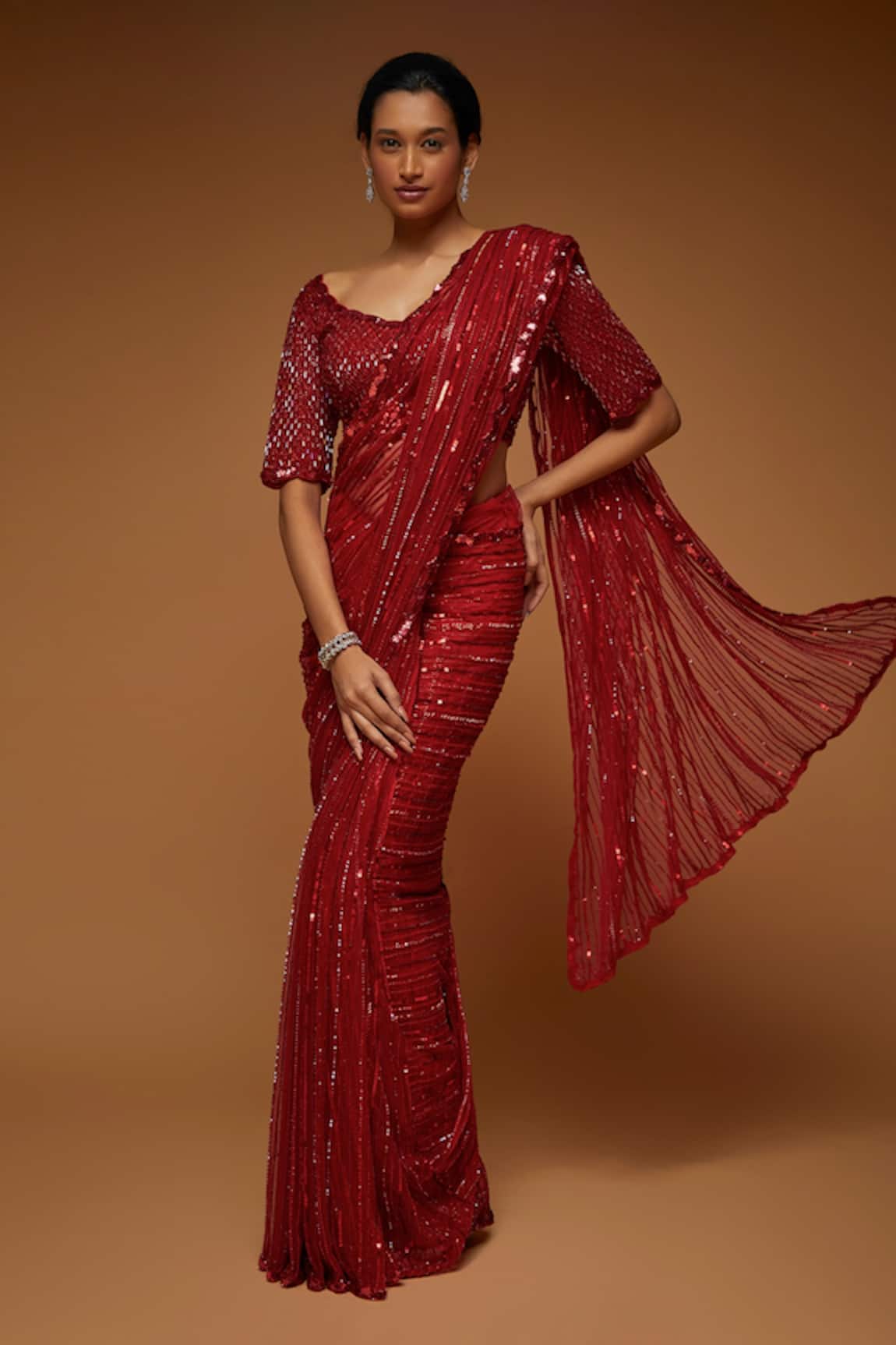 Neeta Lulla Femme Sequin Embellished Saree With Blouse