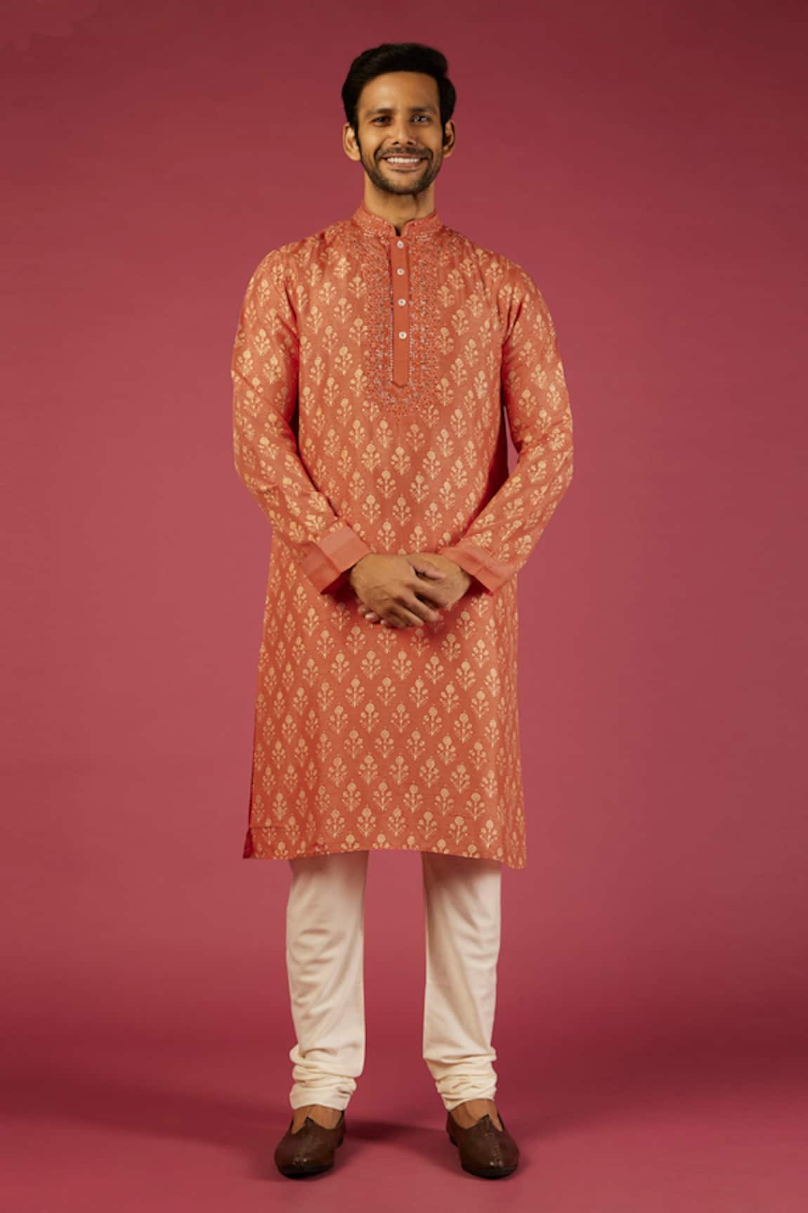 Krishna Mehta Blossom Print Kurta Set 