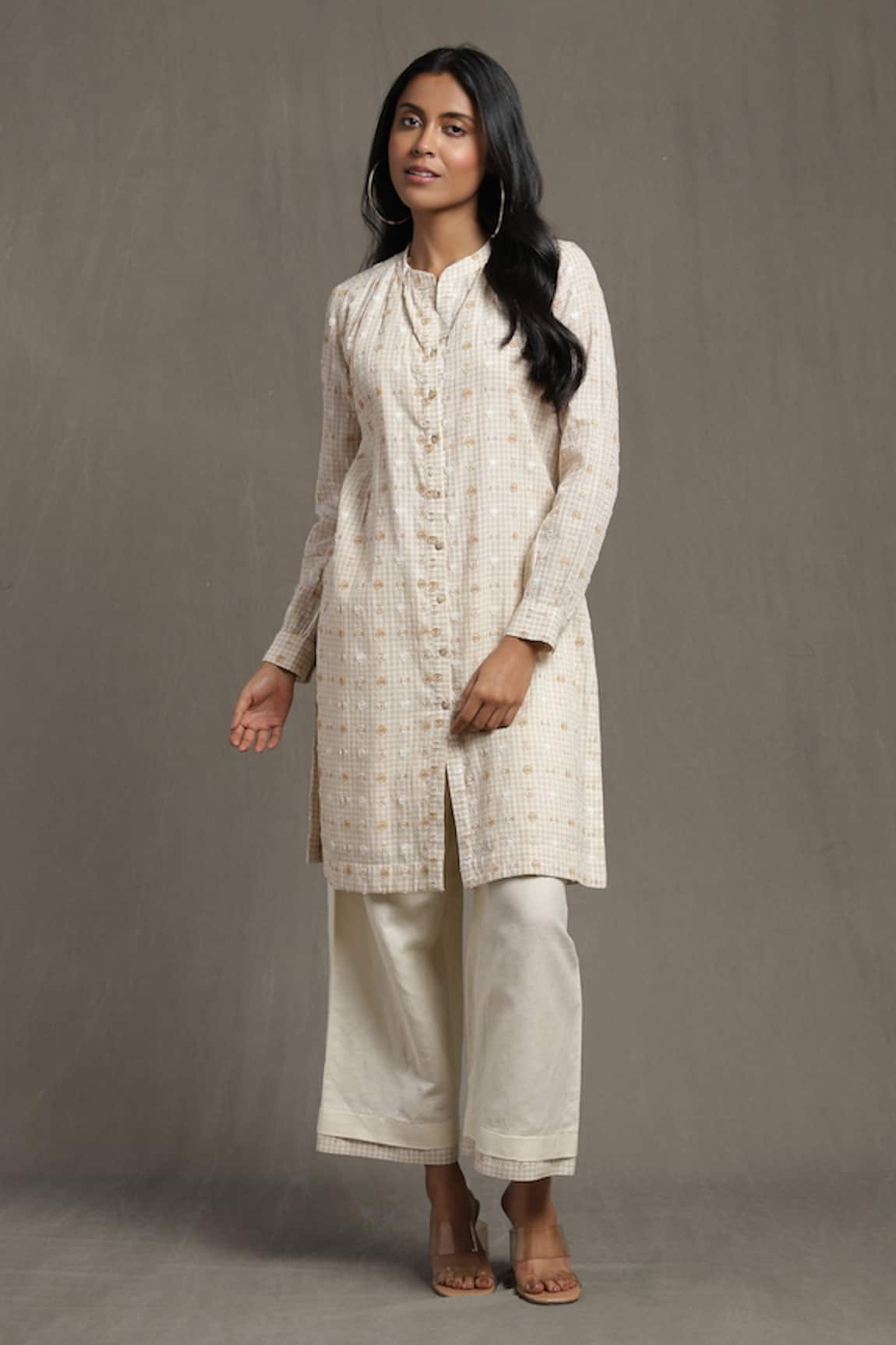 Ritu Kumar Self Design Shirt Kurta & Palazzo Set