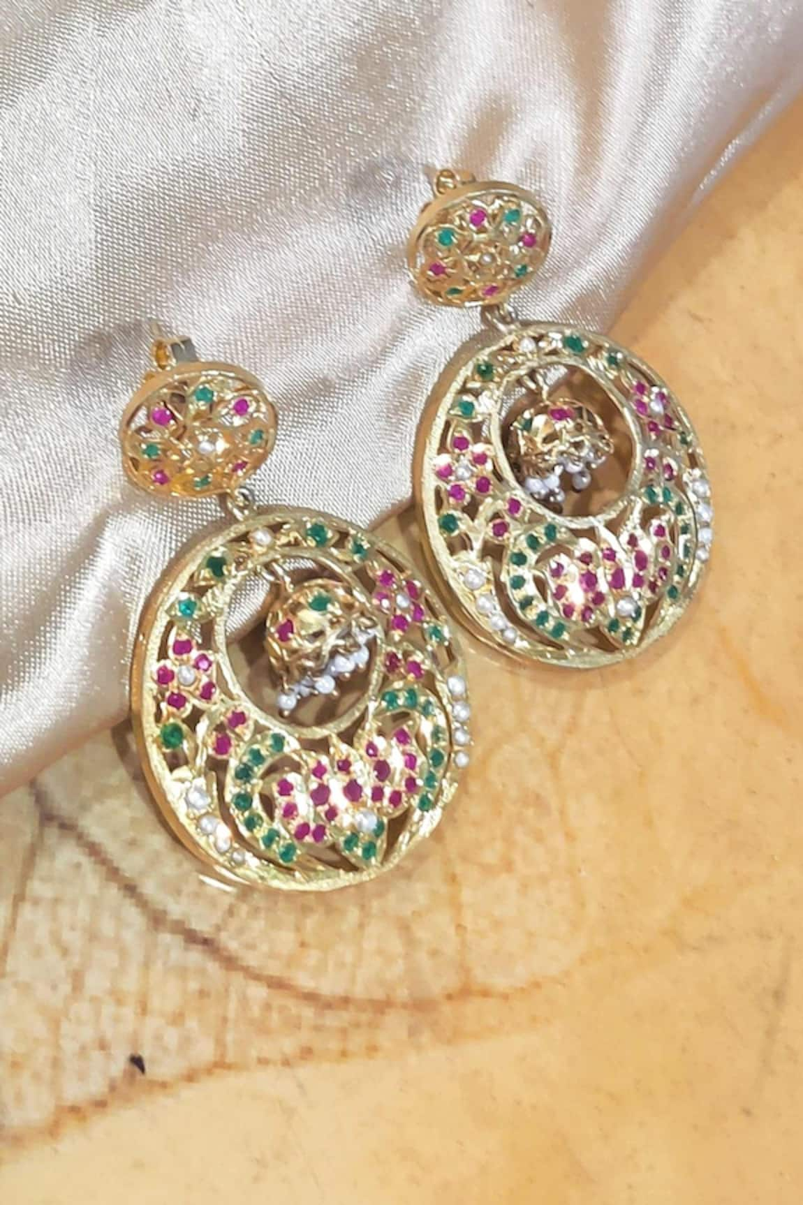 Devanshi Renu Jewels Handcrafted Circular Embellished Earrings