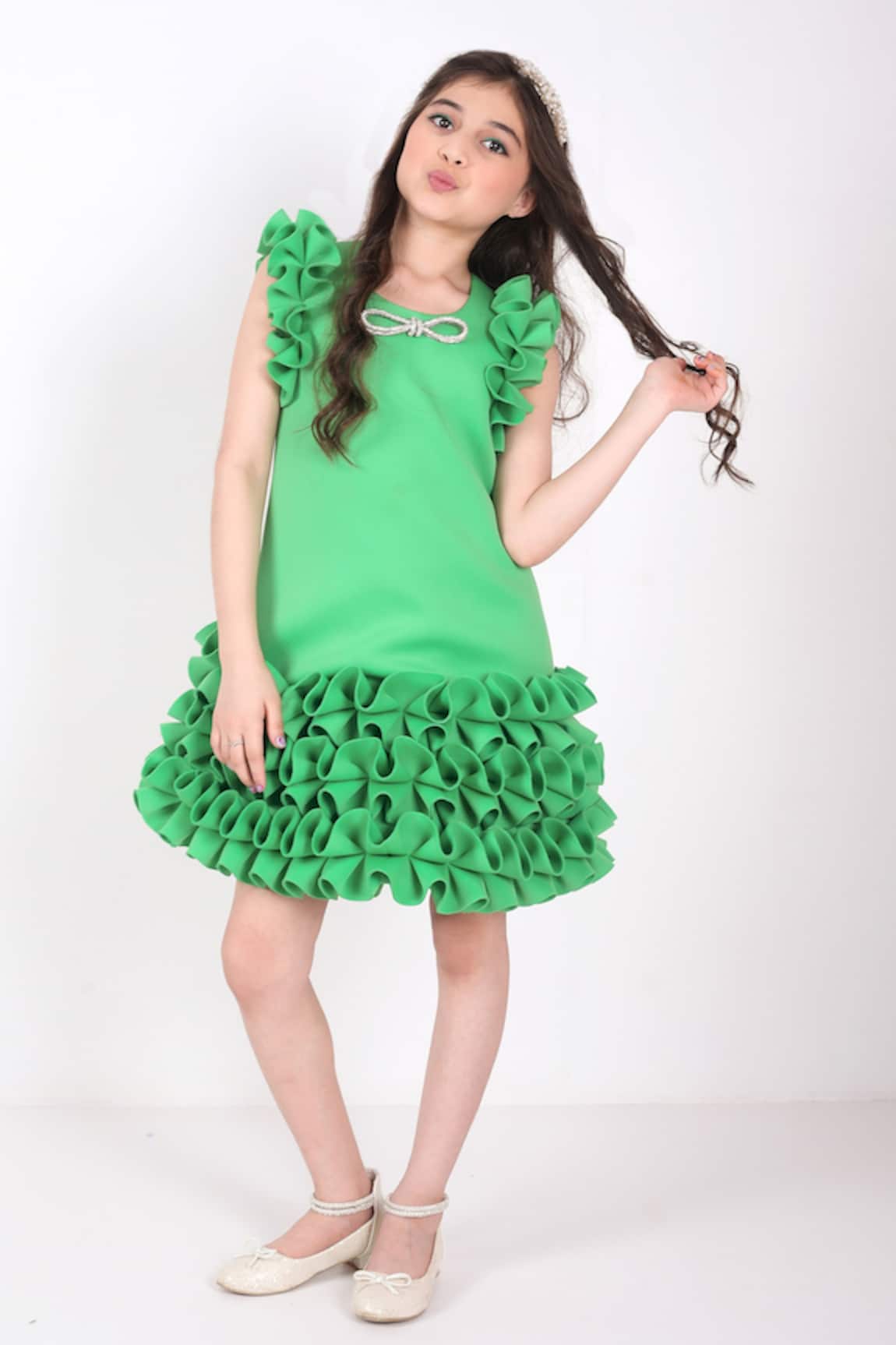 Hoity Moppet Making Waves Ruffle Hem Dress 