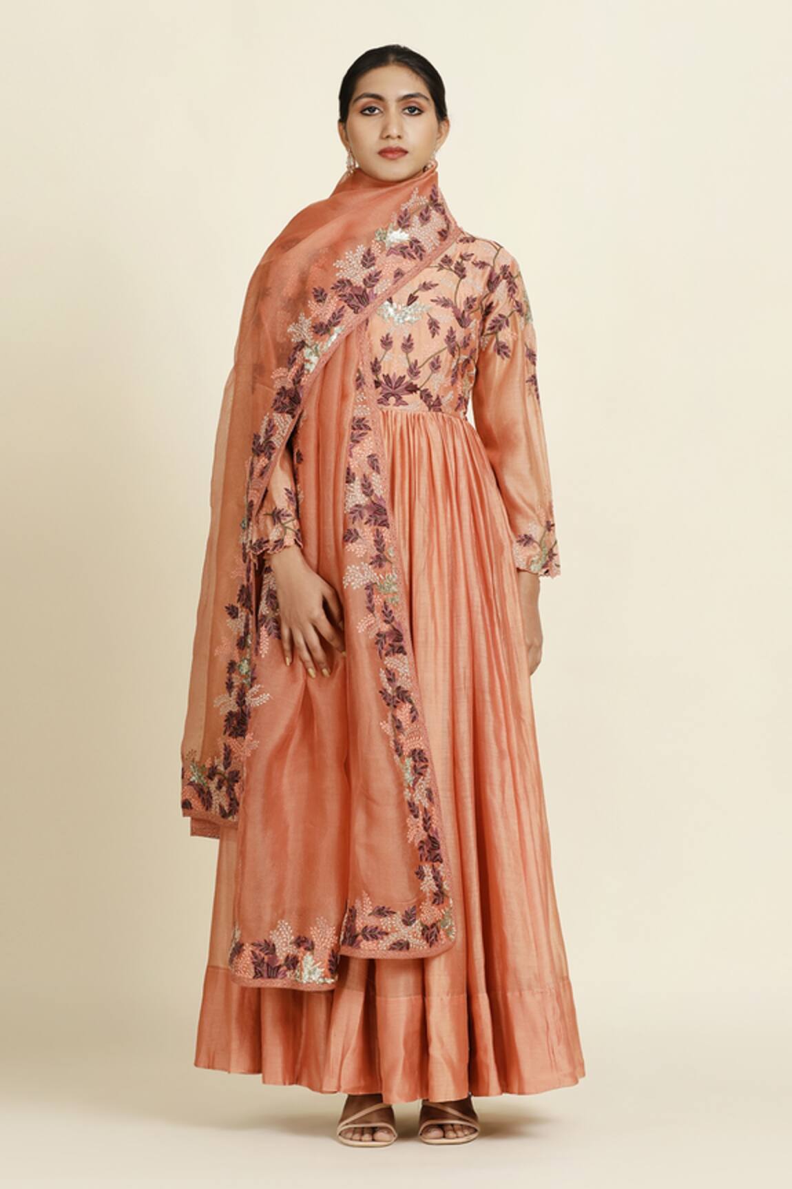 Oshi By Shikha Embroidered Yoke Anarkali Set 