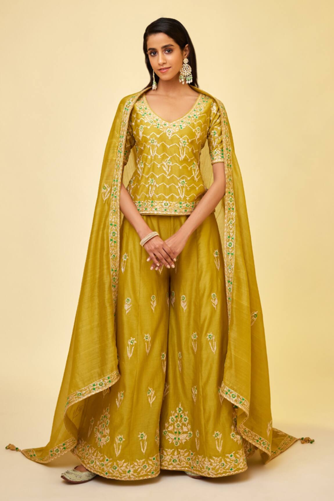 Shyam Narayan Prasad Gota Embroidered Sharara Set