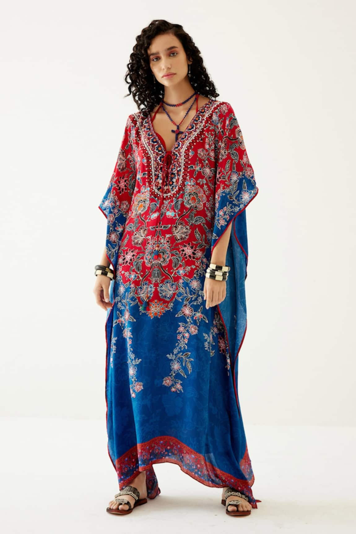 Payal Jain Floral Pattern Long Crepe Kaftan