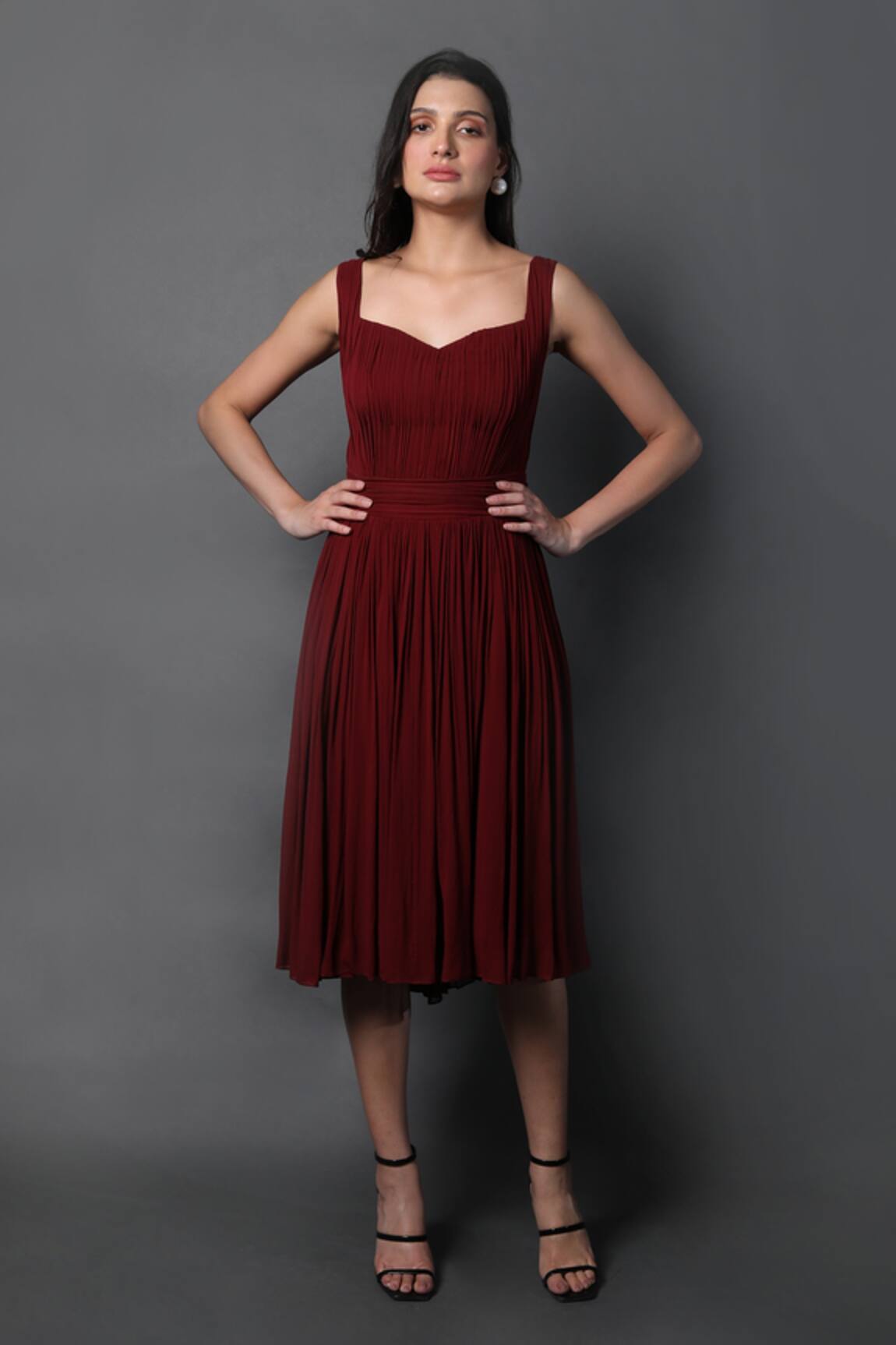 Swatee Singh Pleated Midi Dress 