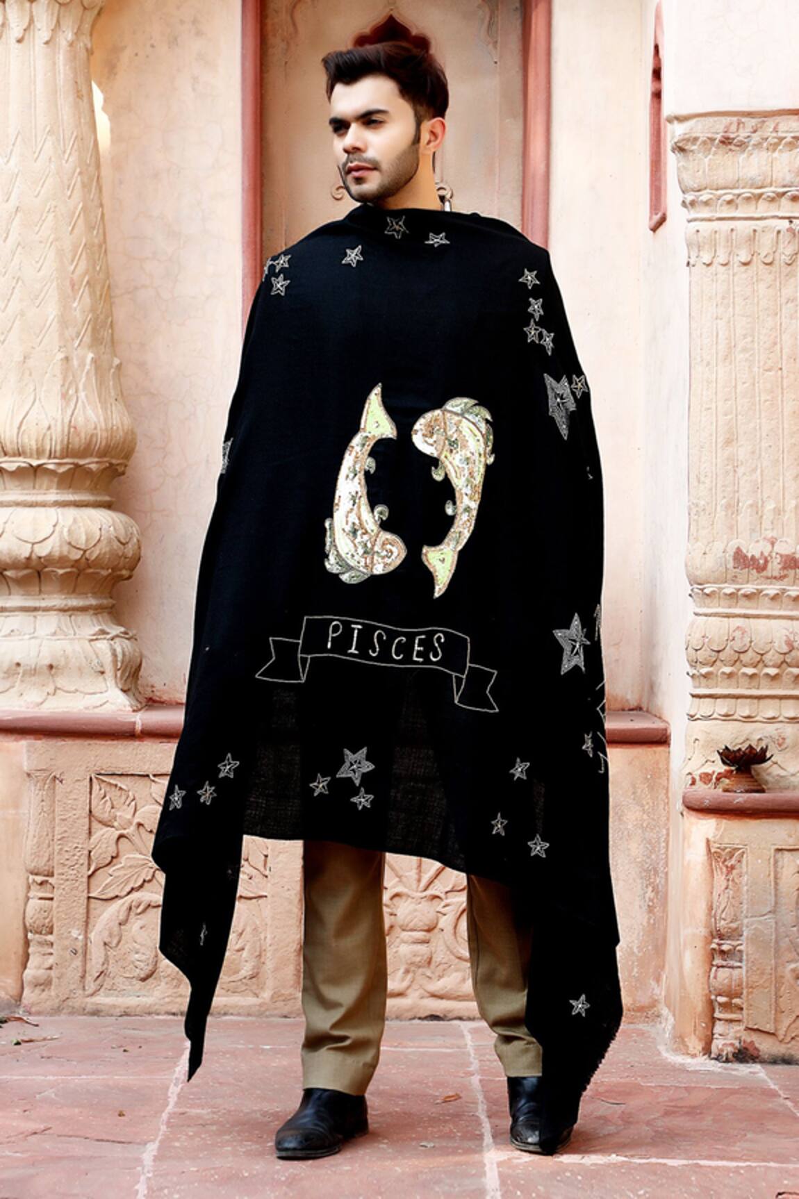 Dusala Shawls Pisces Sequin Pipe Embroidered Shawl