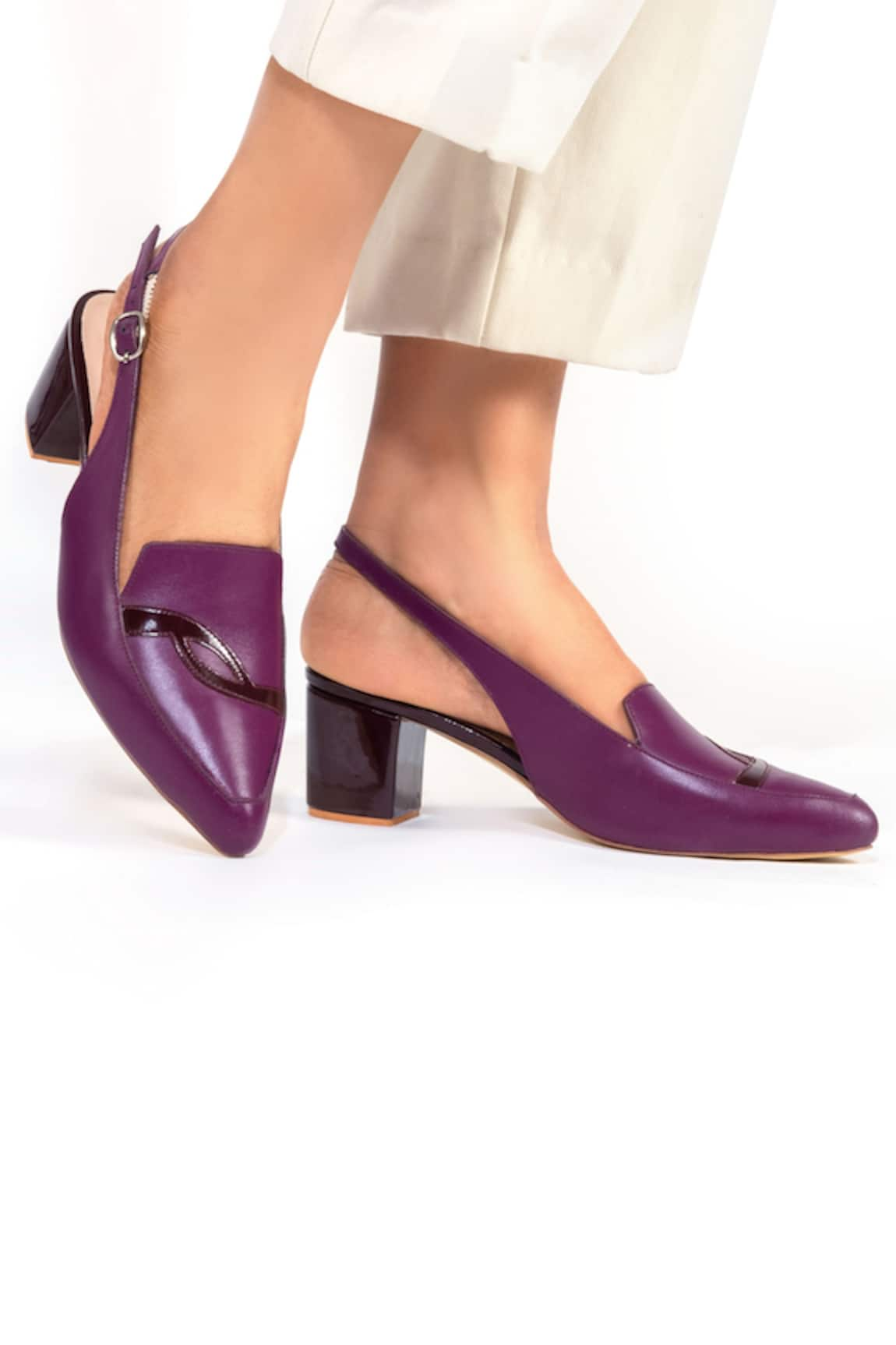 OCEEDEE Lynn Pointed Toe Colorblock Heels