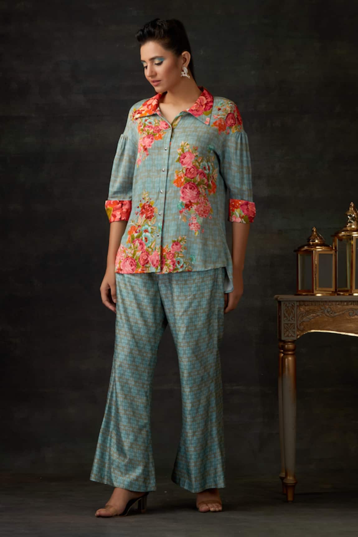 Shilpi Gupta Floral Print Shirt & Pant Set 