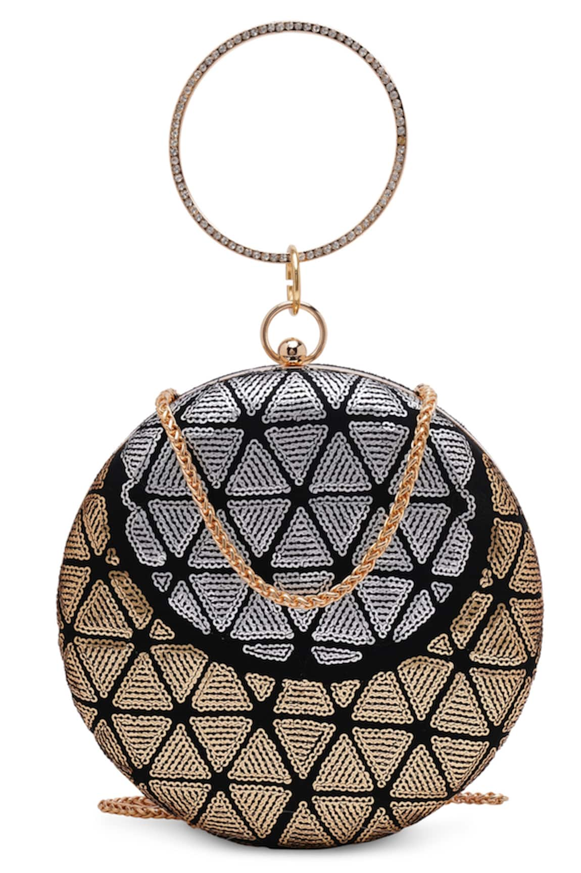 Richa Gupta Sequin Embroidered Round Clutch