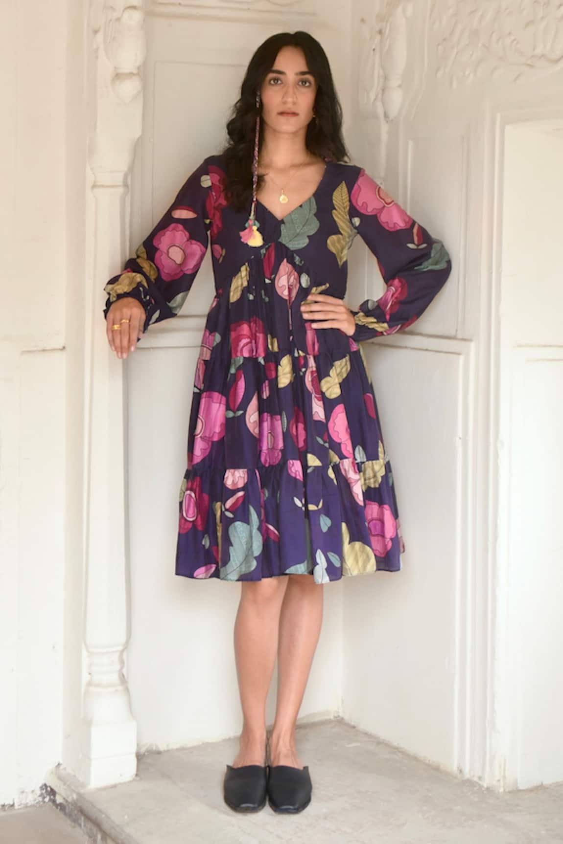 Taro Oxford Flower Print Dress 