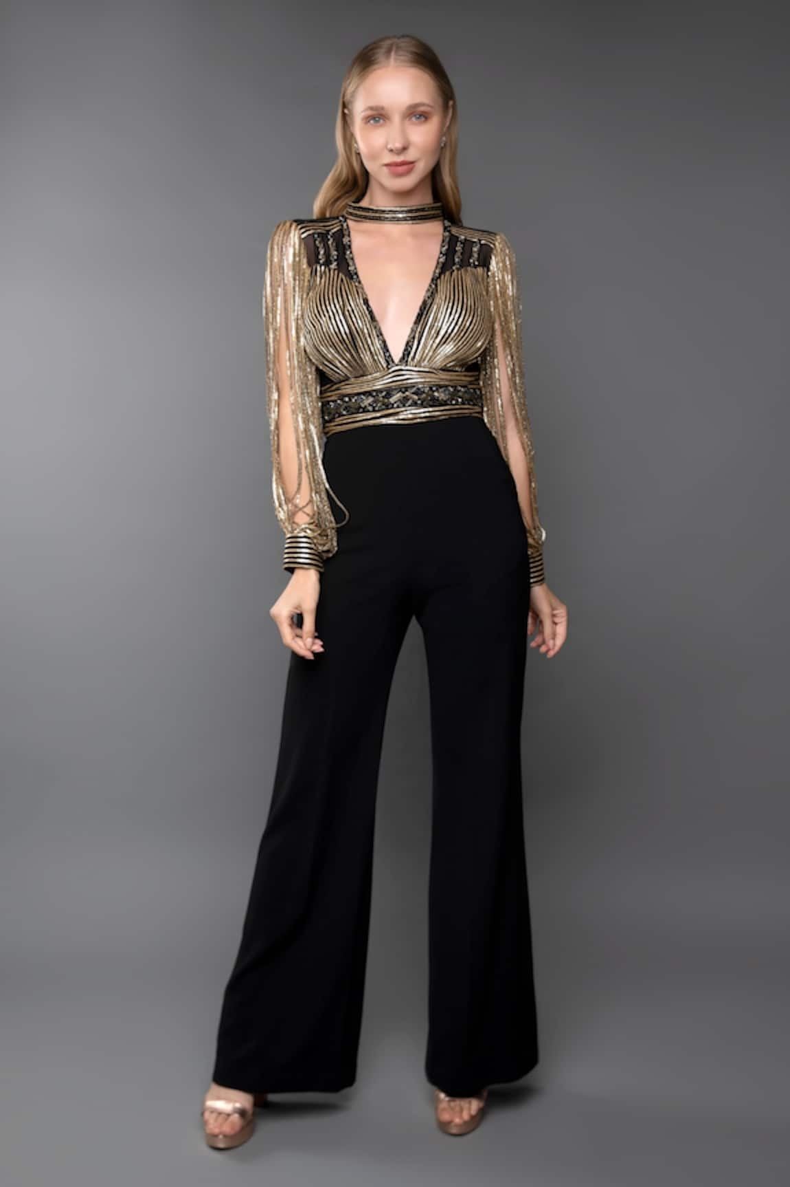 Anjum Qureshi Sequin Embroidered Jumpsuit