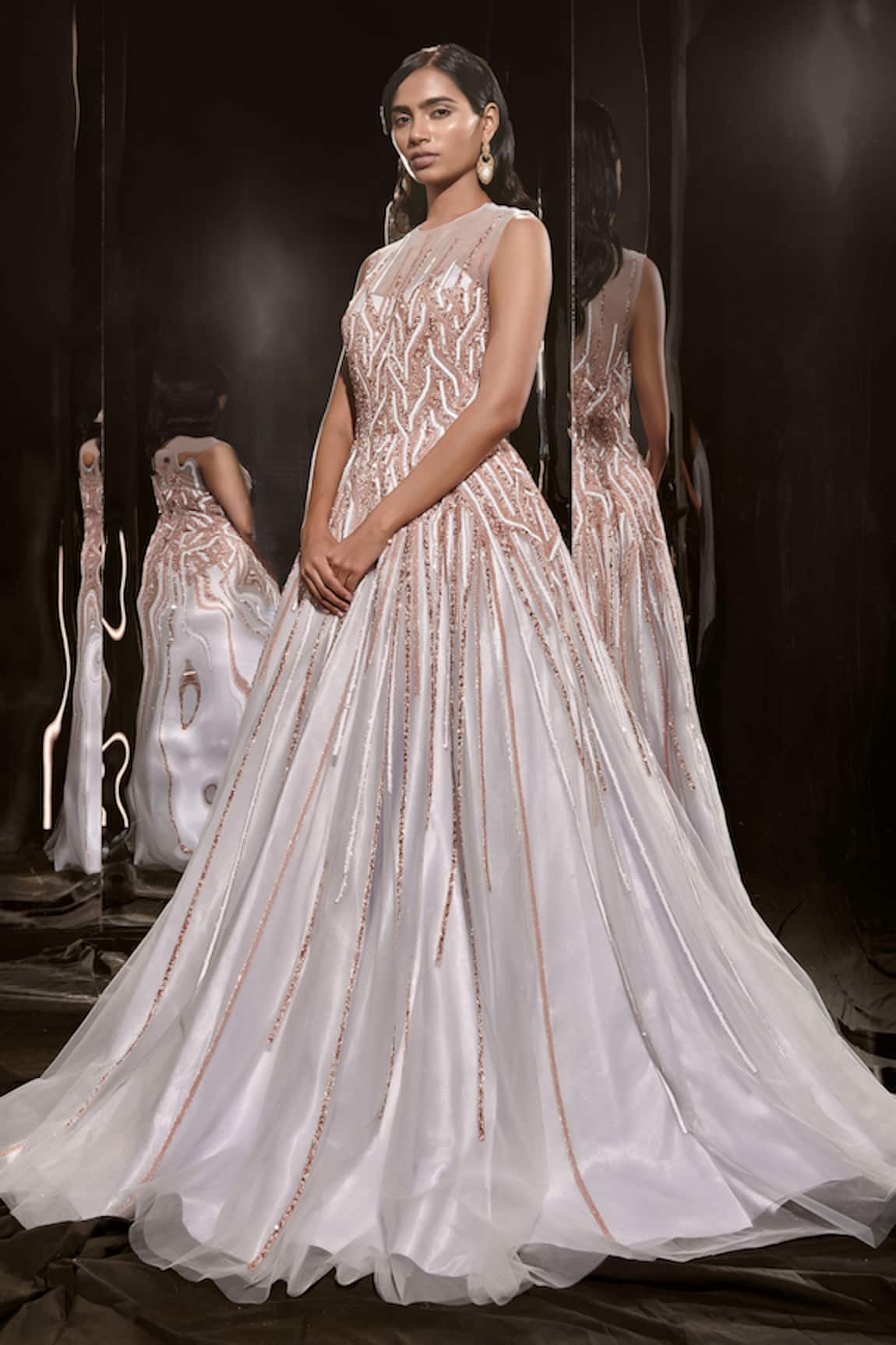 Masumi Mewawalla Cutdana & Sequin Embroidered Gown