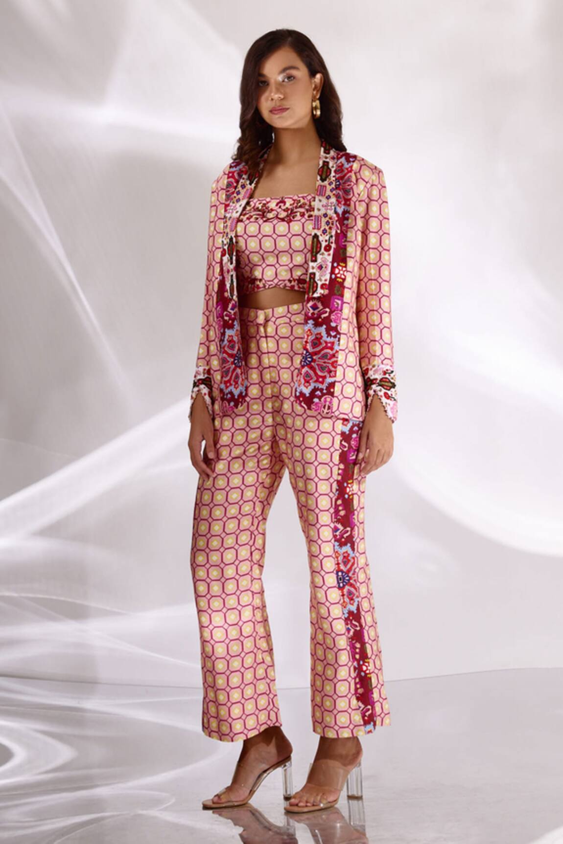 Betrue Geometric & Floral Print Blazer