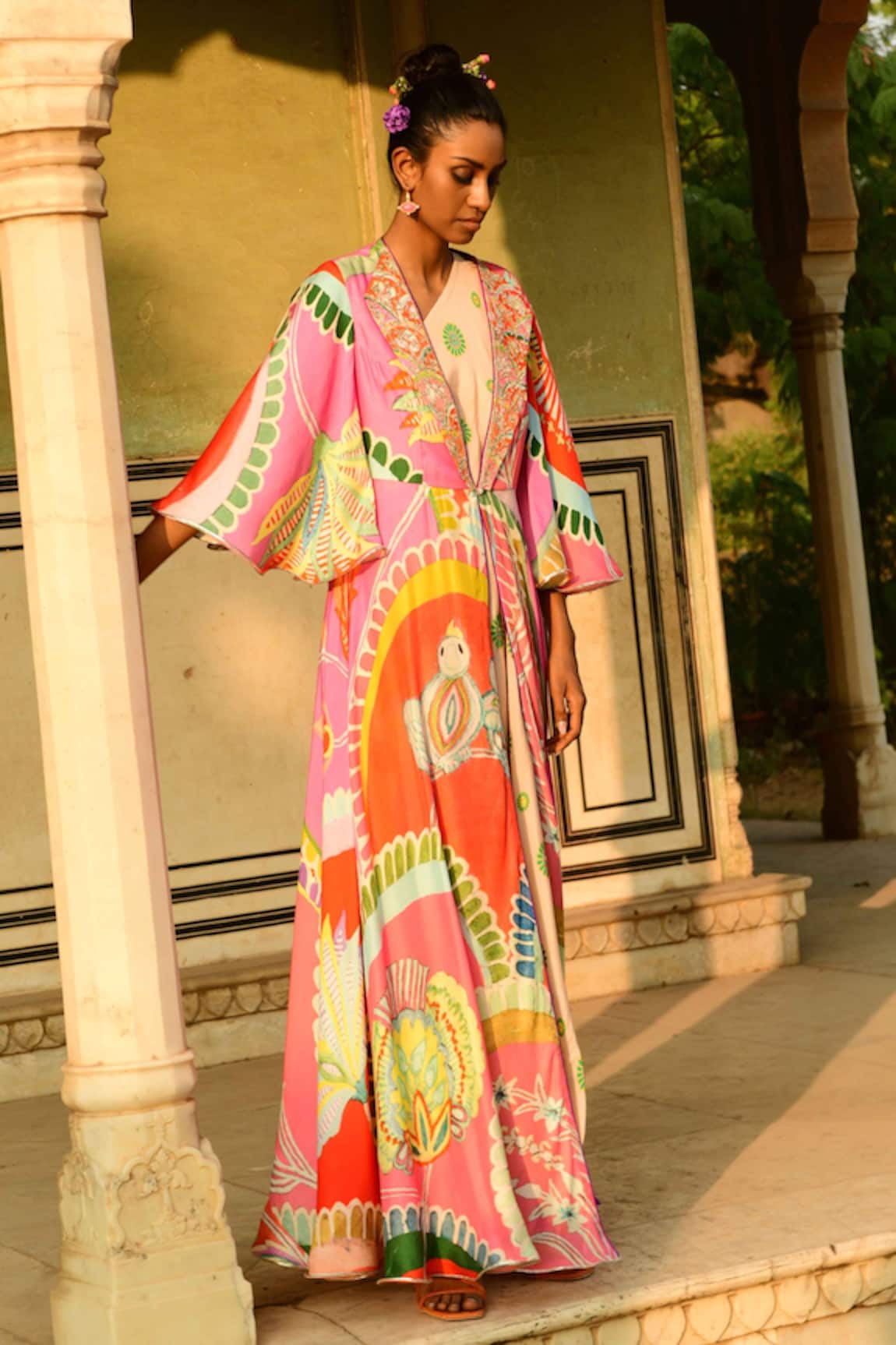 Swati Vijaivargie Surajmukhi Long Cape With Dress
