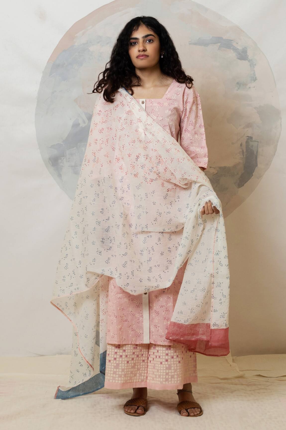 Banana Labs Cotton Geometric Pattern Kurta Pant Set