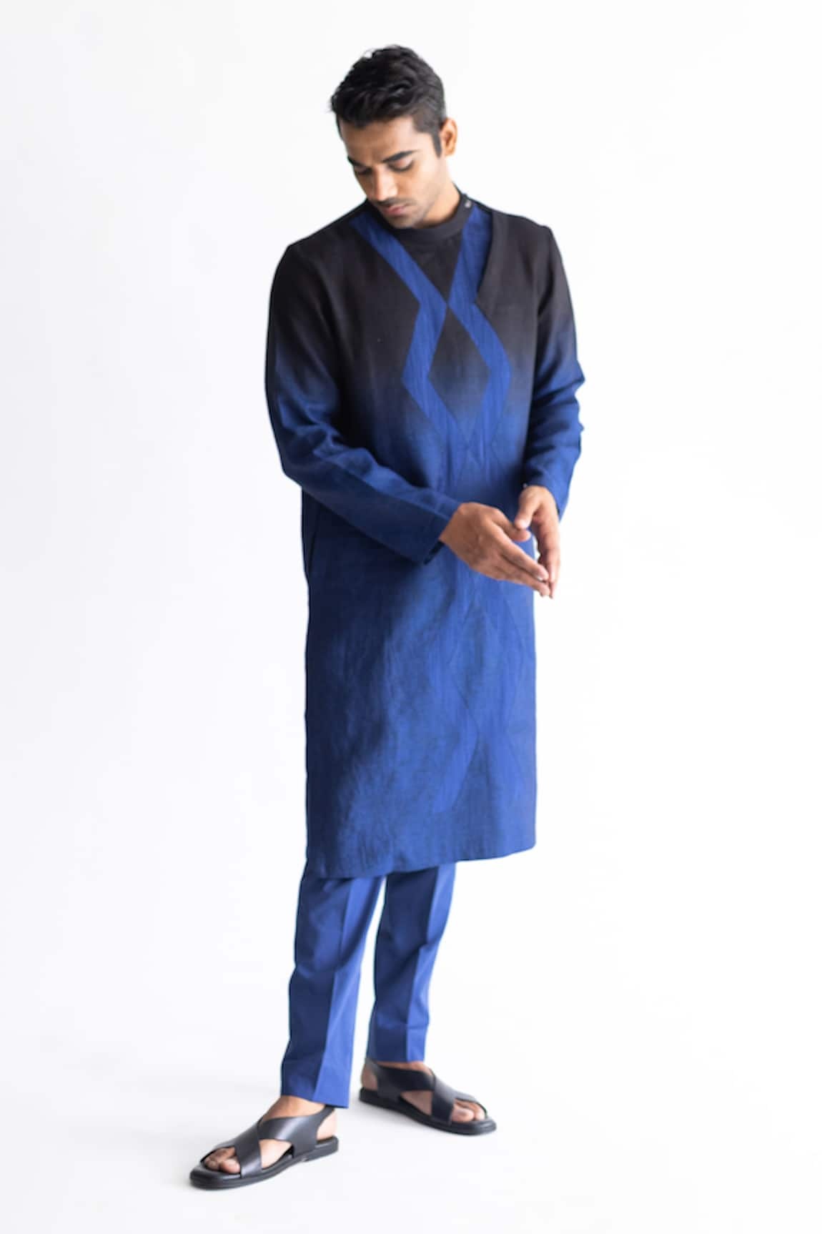 Kaha Linen Ombre-Dyed Kurta & Pant Set