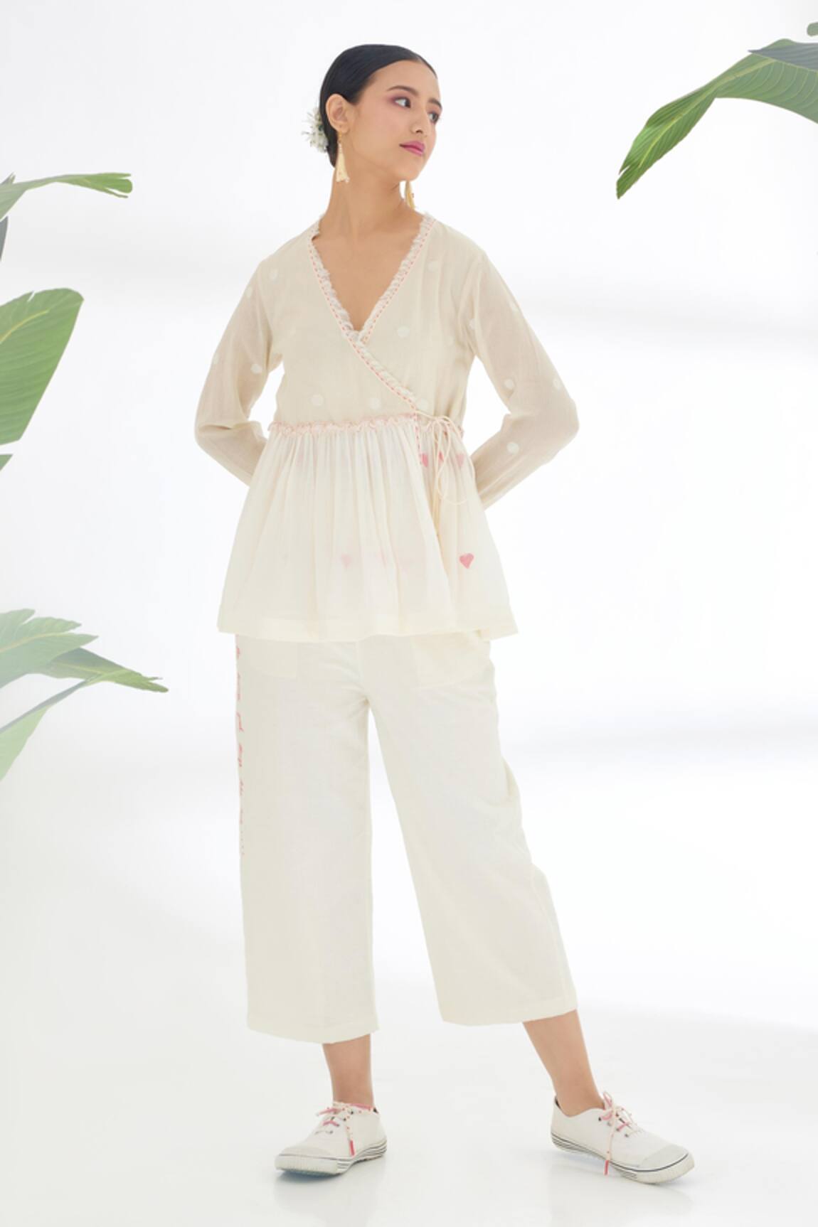 Nikasha Polka Dot Woven Wrap Top