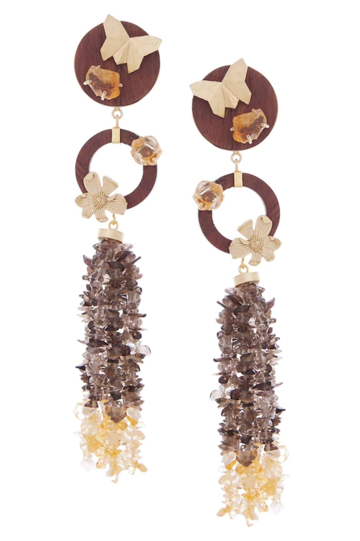 Madiha Jaipur Gold plated uncut earrings