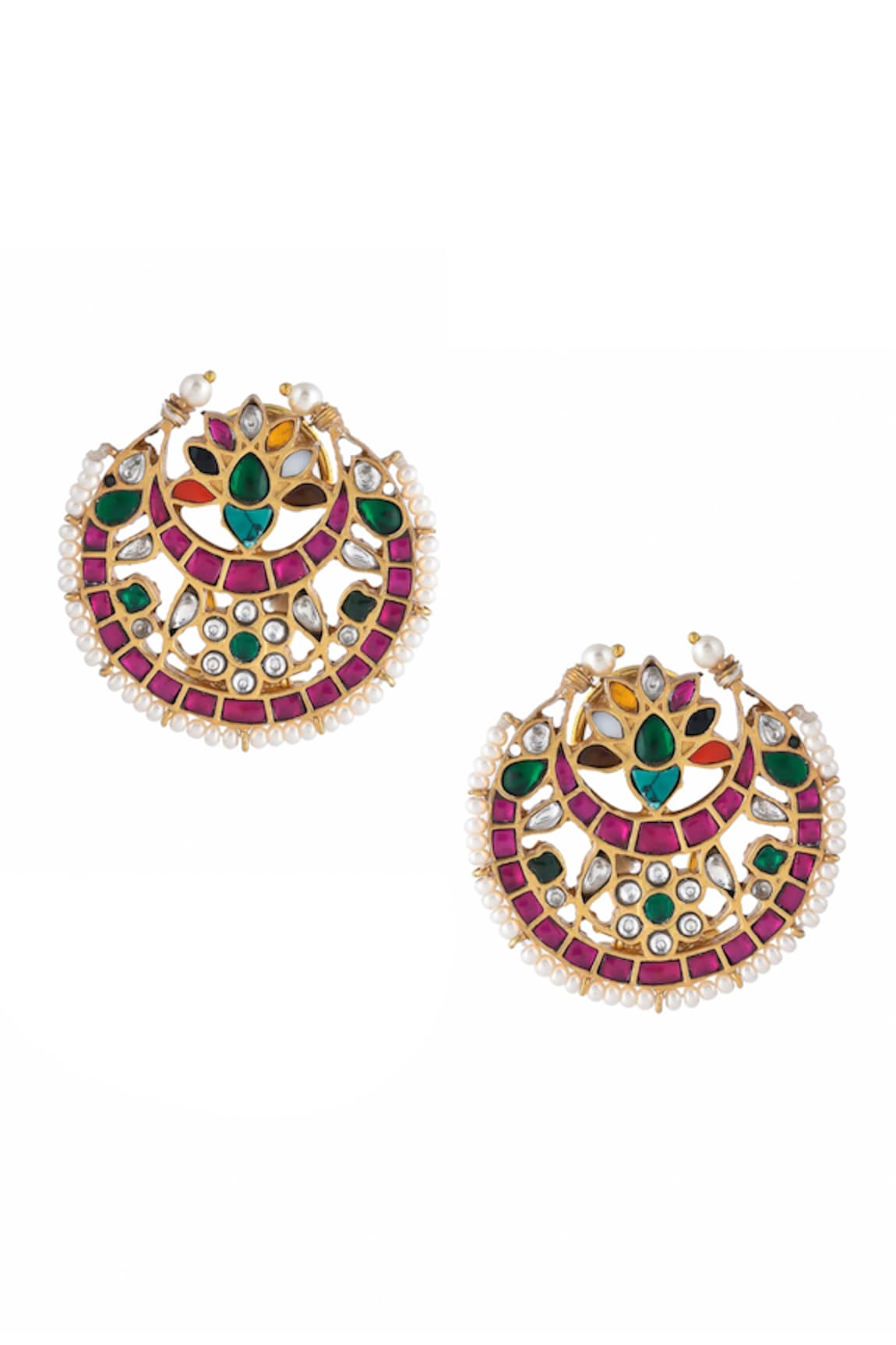 Ajooni Jewels Kundan Embellished Chandbalis