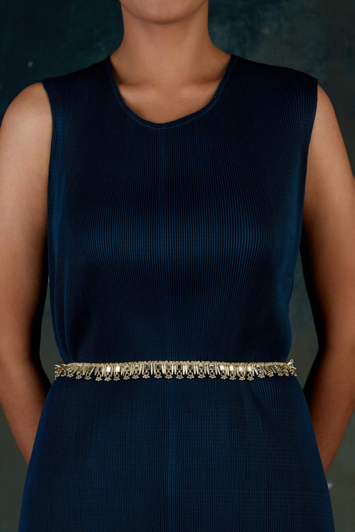 House Of Tuhina Mirror Studded Falak Spike Belt 