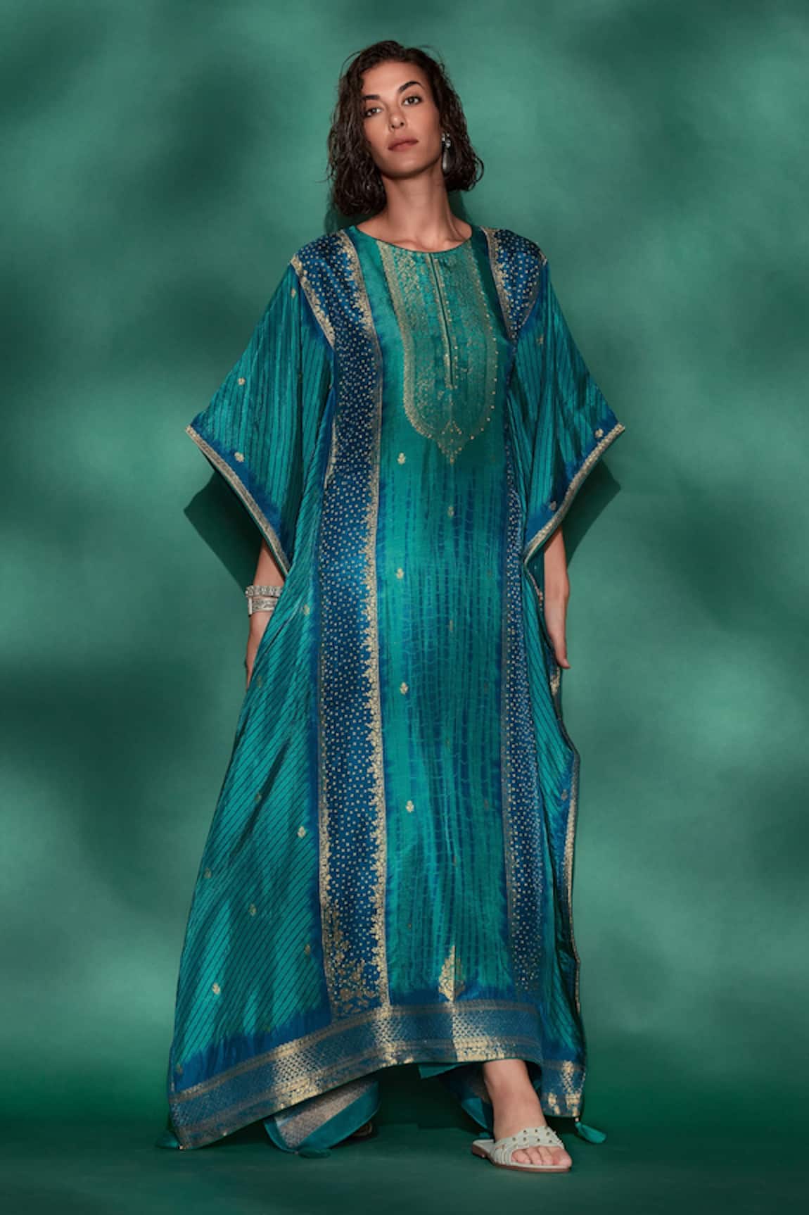 Label Varsha Sequin Embroidered Kaftan & Pant Set