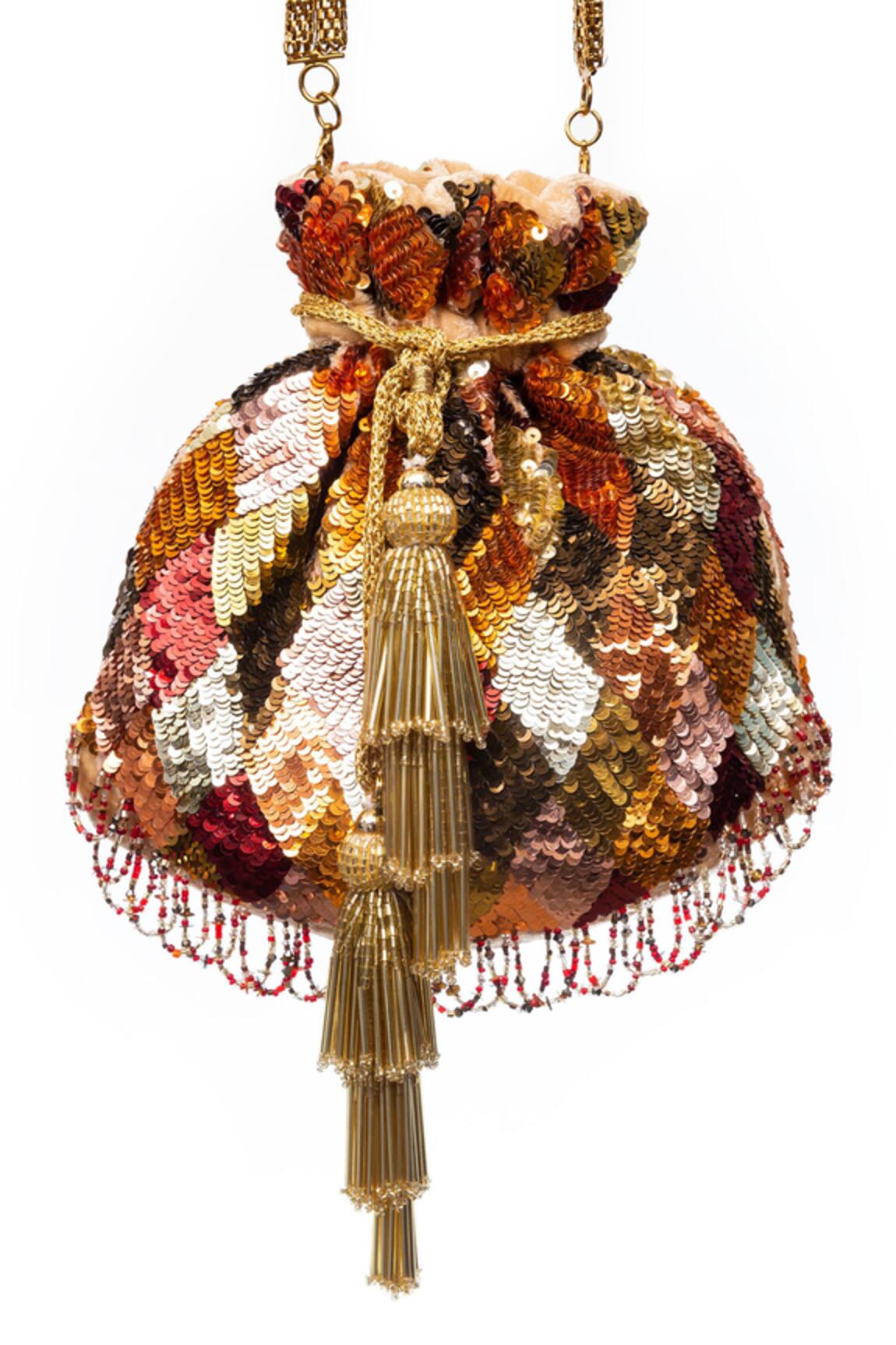 SG Collection By Sonia Gulrajani Jubel Velvet Embroidered Potli