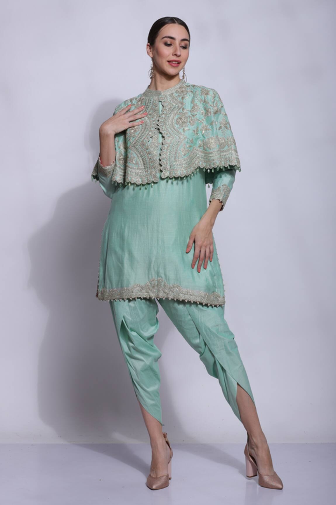 Sonali Gupta Embroidered Cape & Kurta Set 