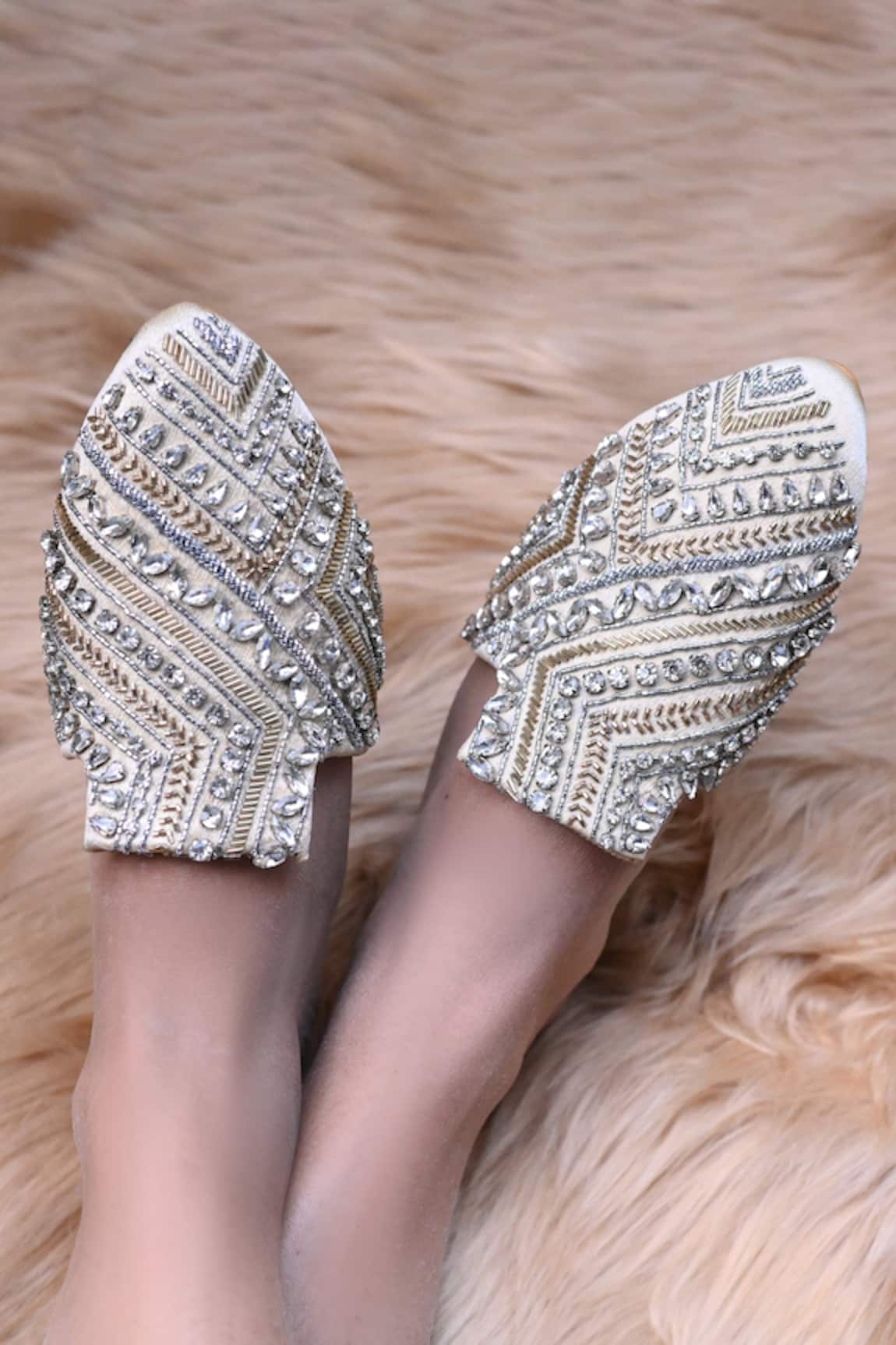 Jutti Express Crystal Embroidered Mules