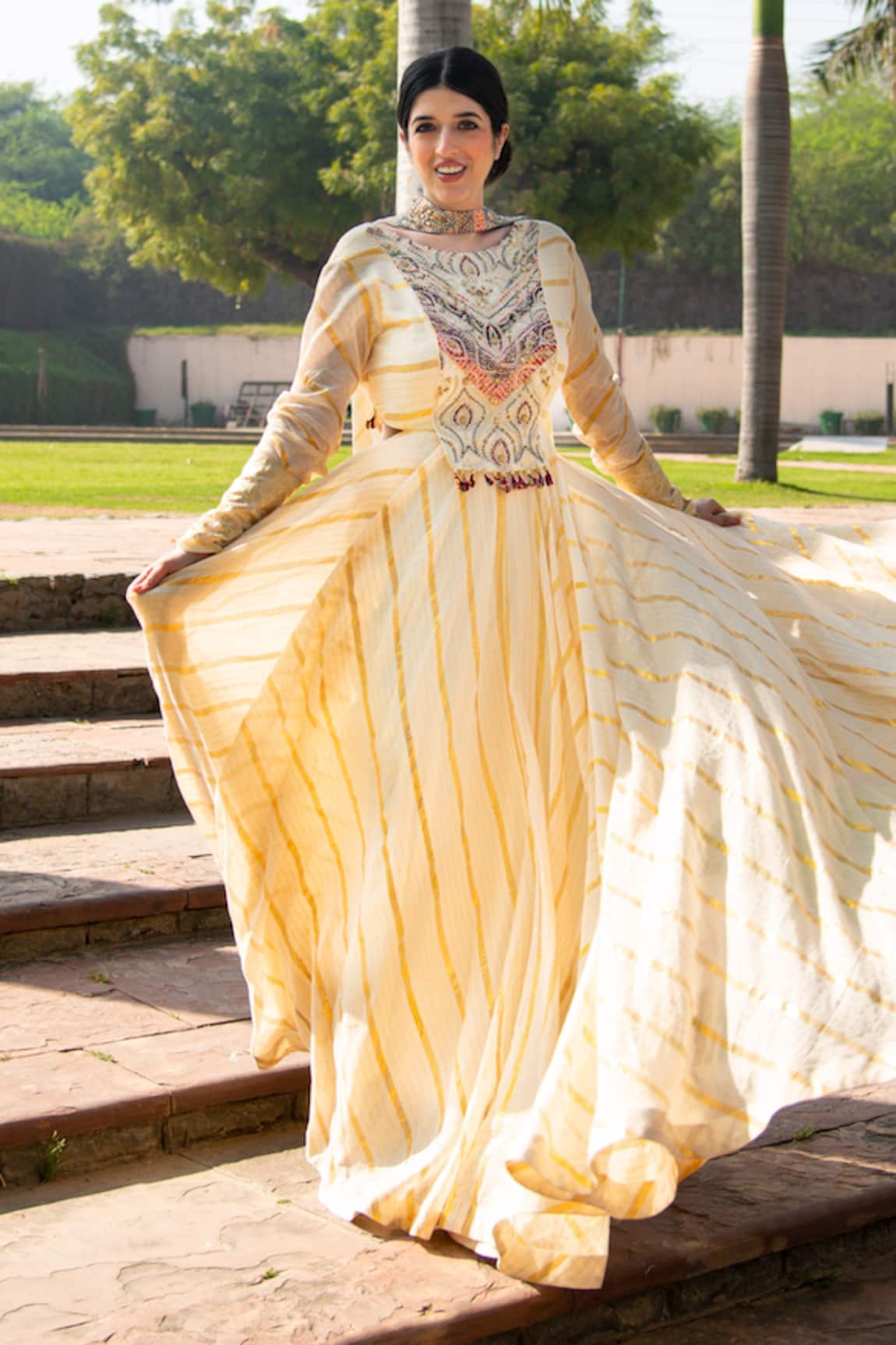 Soniya G Embroidered Yoke Anarkali With Dupatta