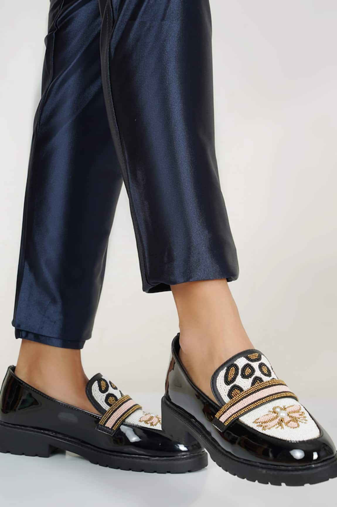 Sole House Queen Bee Embroidered Loafers 