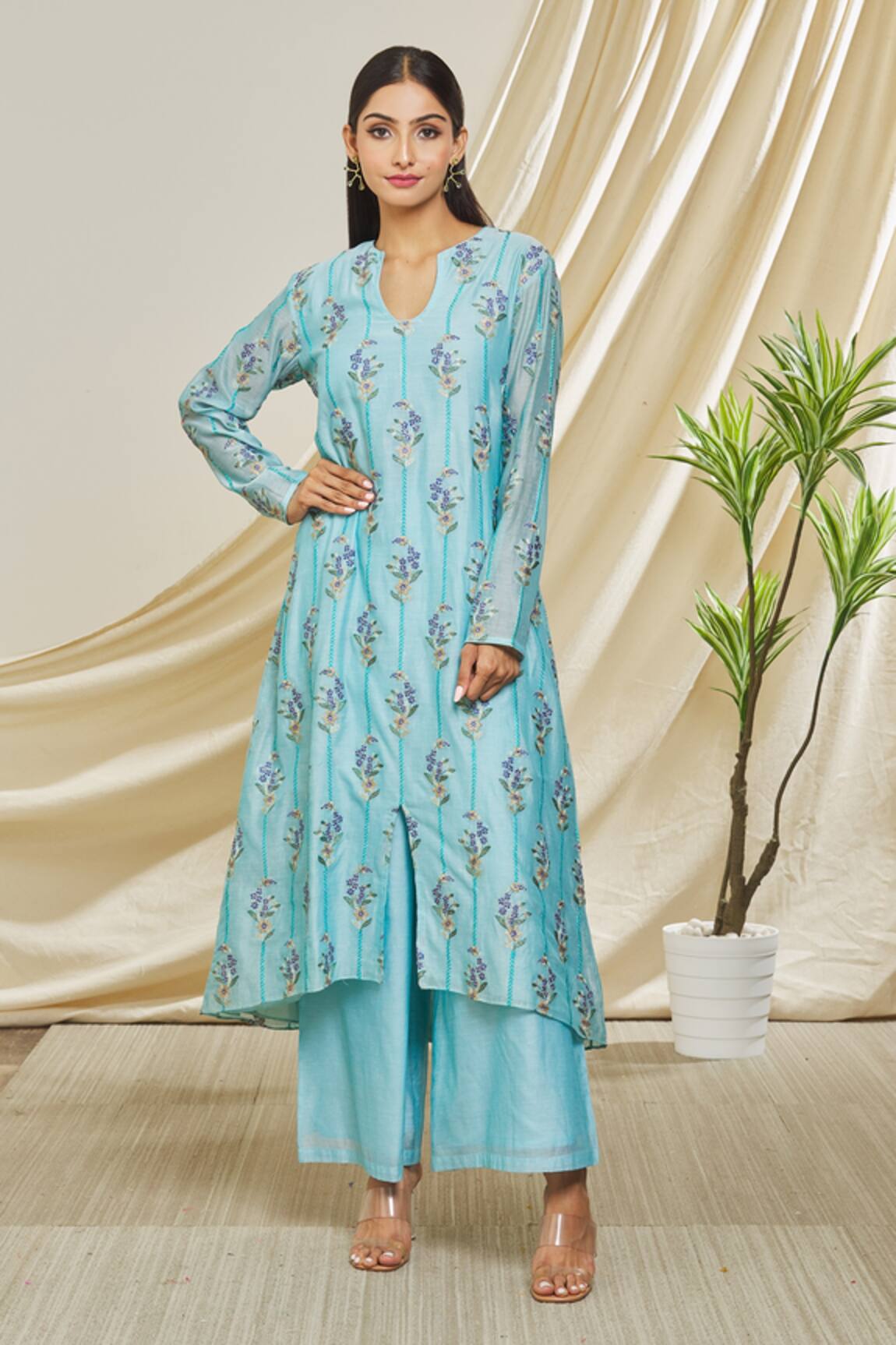 Peenacolada Floral Embroidered Kurta & Pant Set