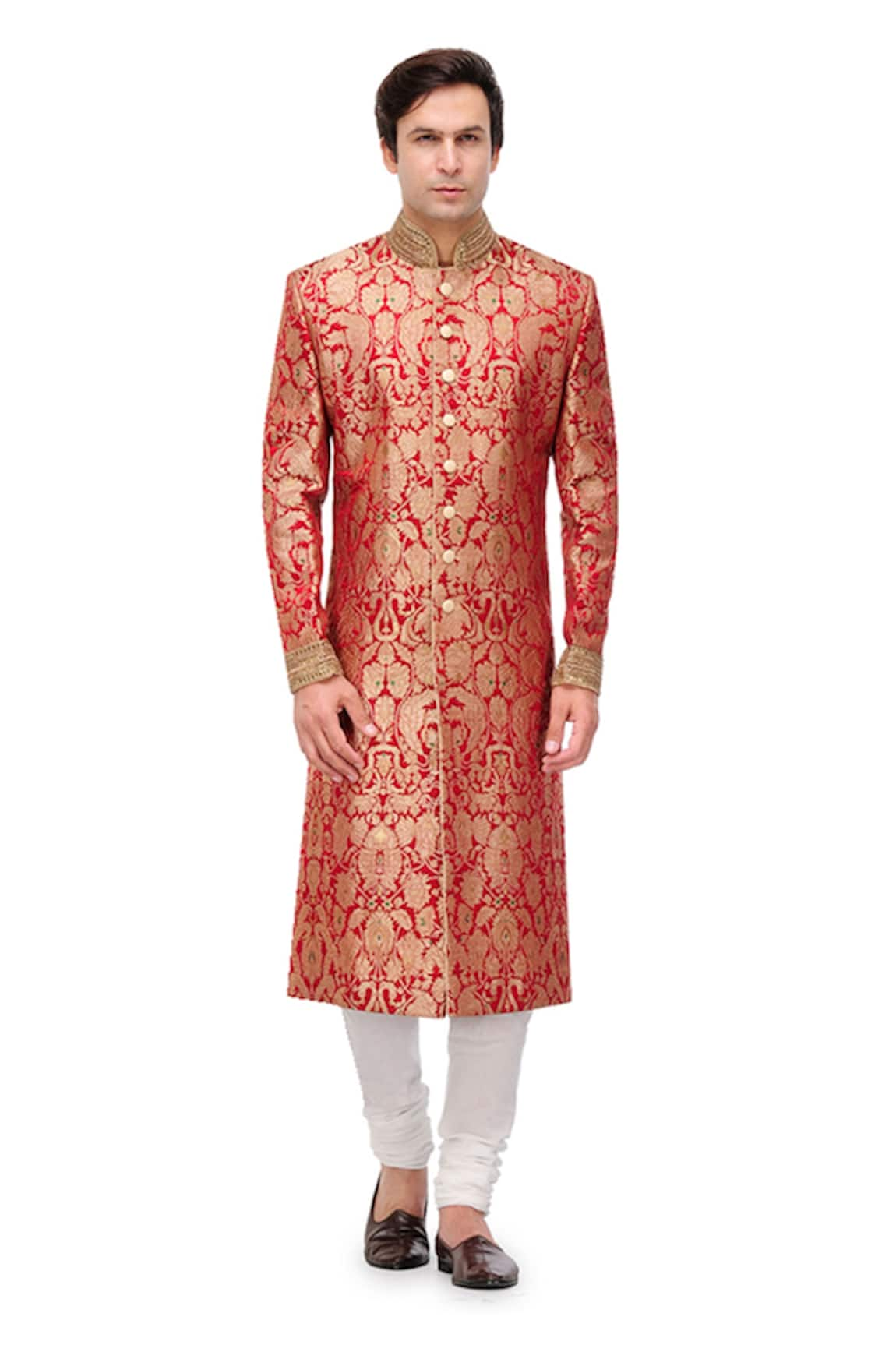 A!A By Abrar Ali Pure Silk Brocade Sherwani