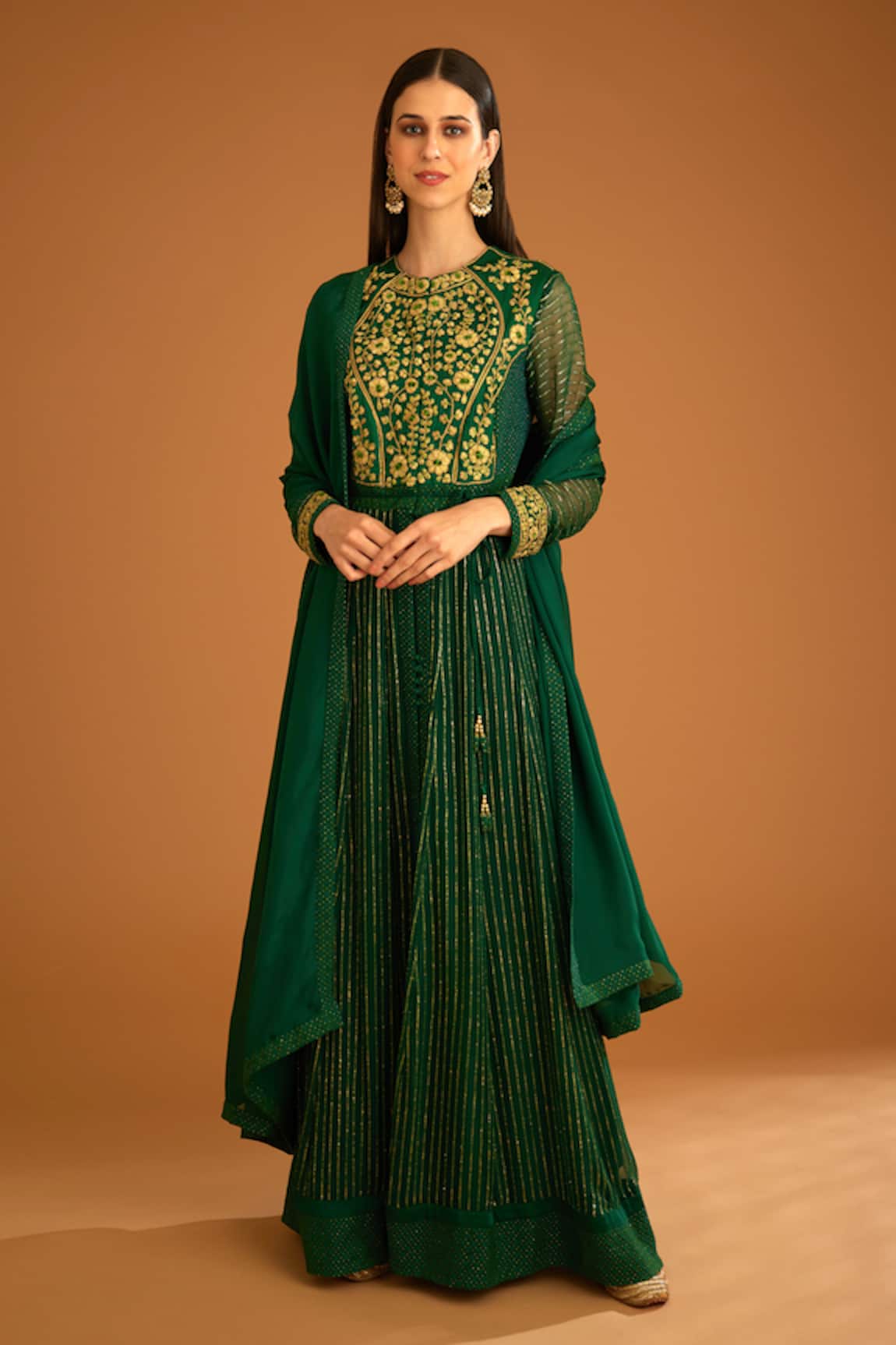 Shyam Narayan Prasad Dori & Thread Embroidered Anarkali Set 