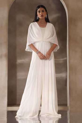 Seema Thukral Draped & Embroidered Bodice Jumpsuit 