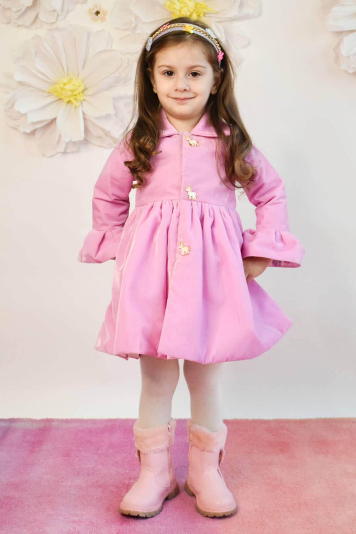 Fayon Kids Velvet Flared Dress 