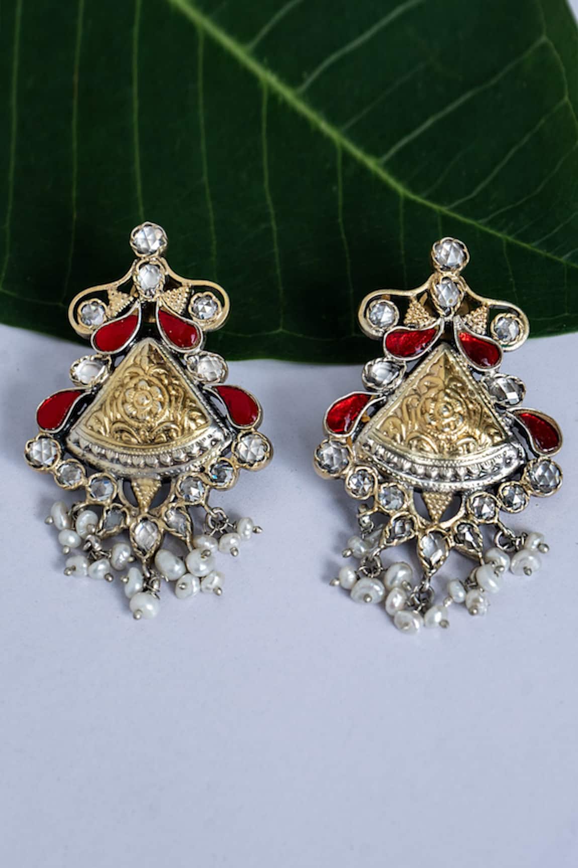 Neeta Boochra Tribal Carved Earrings