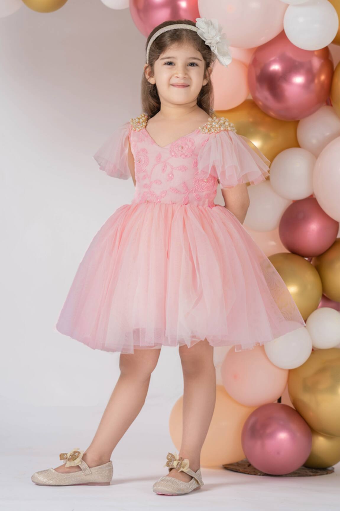 Darleen Kids Couture Lilly V neck Dress 