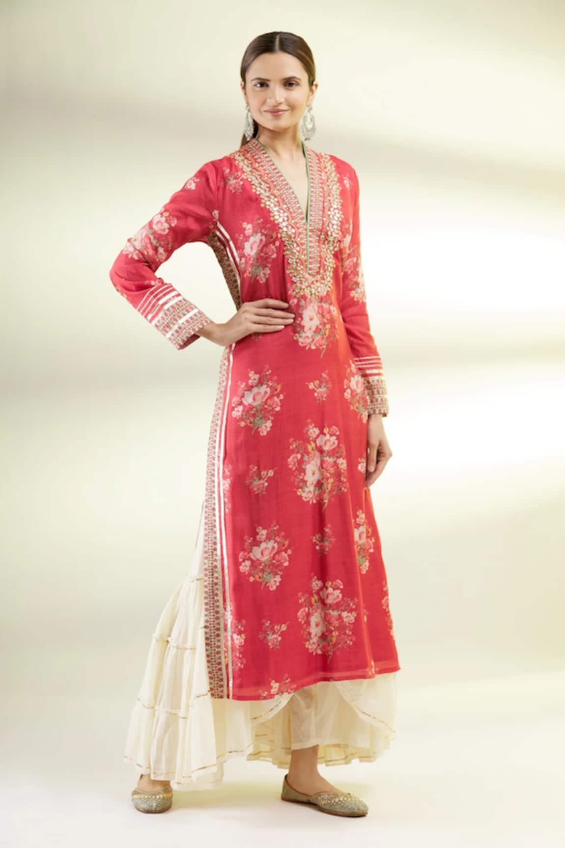 Gopi Vaid Zera Floral Bloom Print Tunic