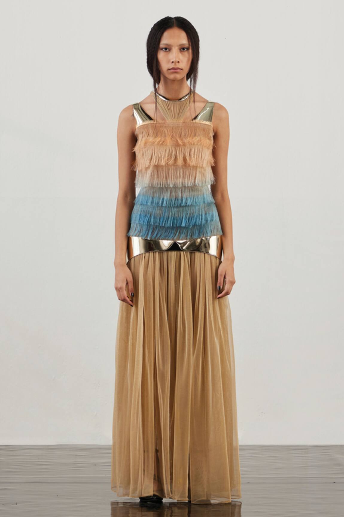 AKHL Gradient Fringed Gown 