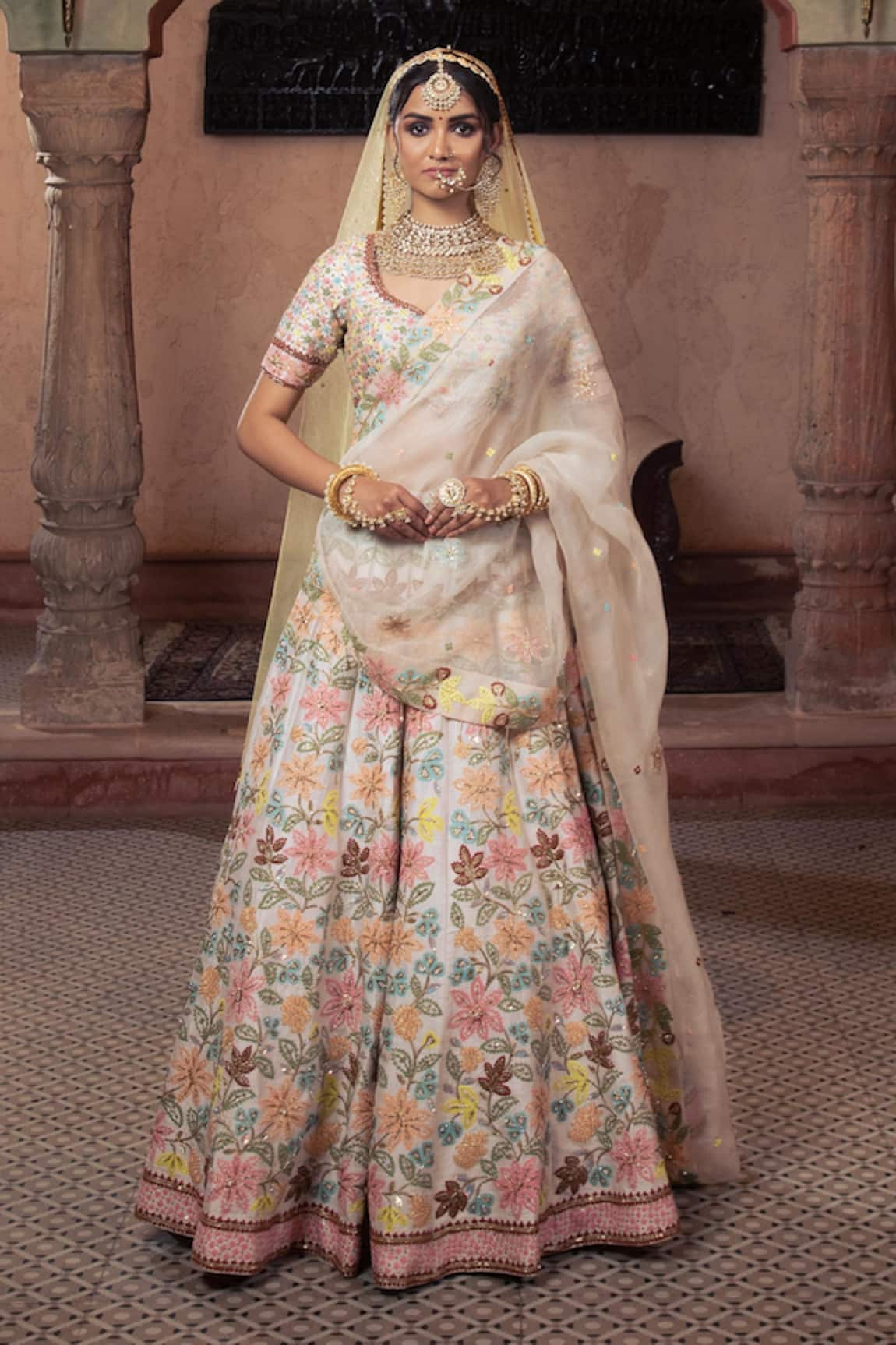 Show Shaa Floral Embroidered Bridal Lehenga Set