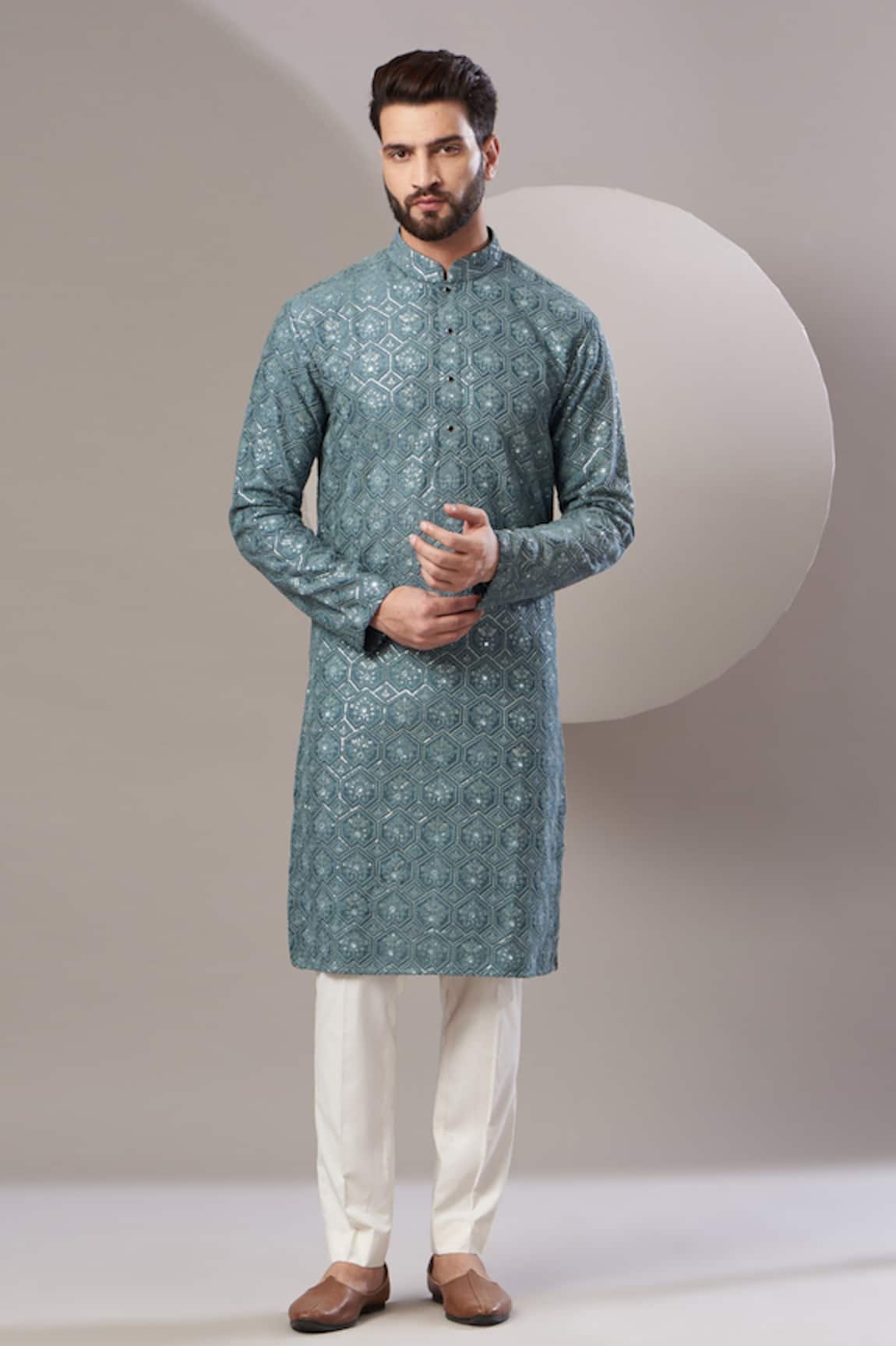Kasbah Silk Embroidered Kurta Set